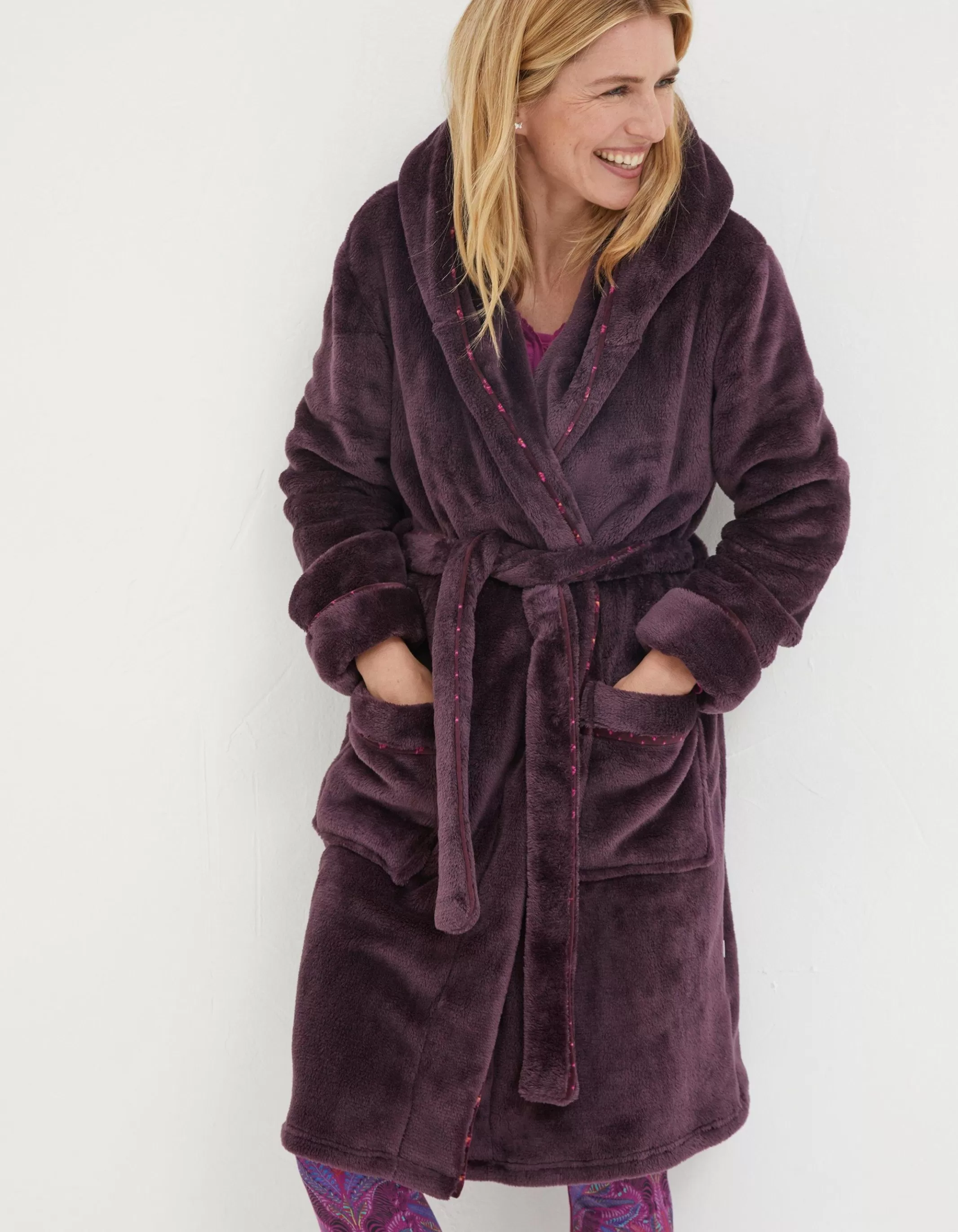 Best FatFace Carla Dressing Gown Plum