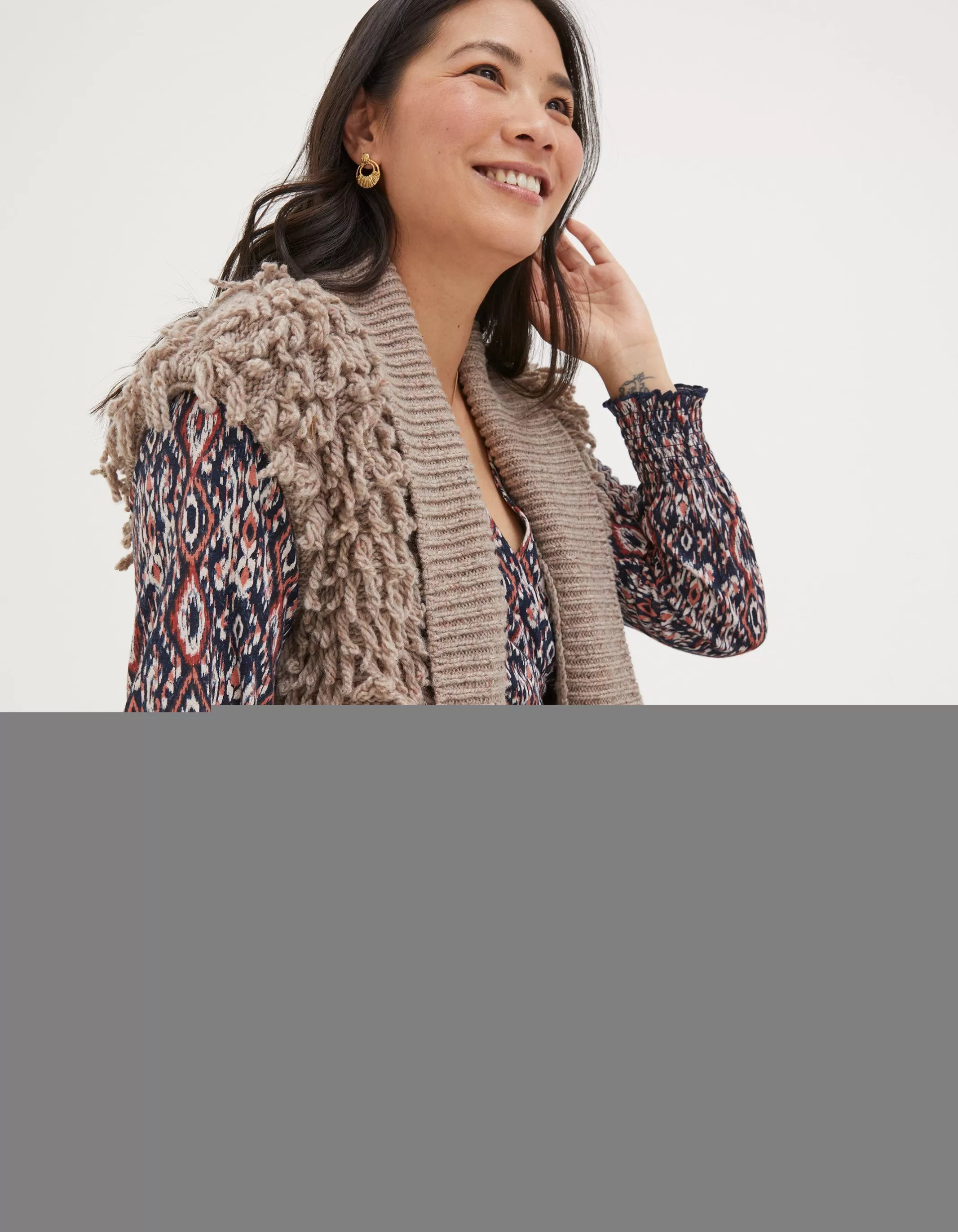 Store FatFace Cecile Waistcoat Light Stone