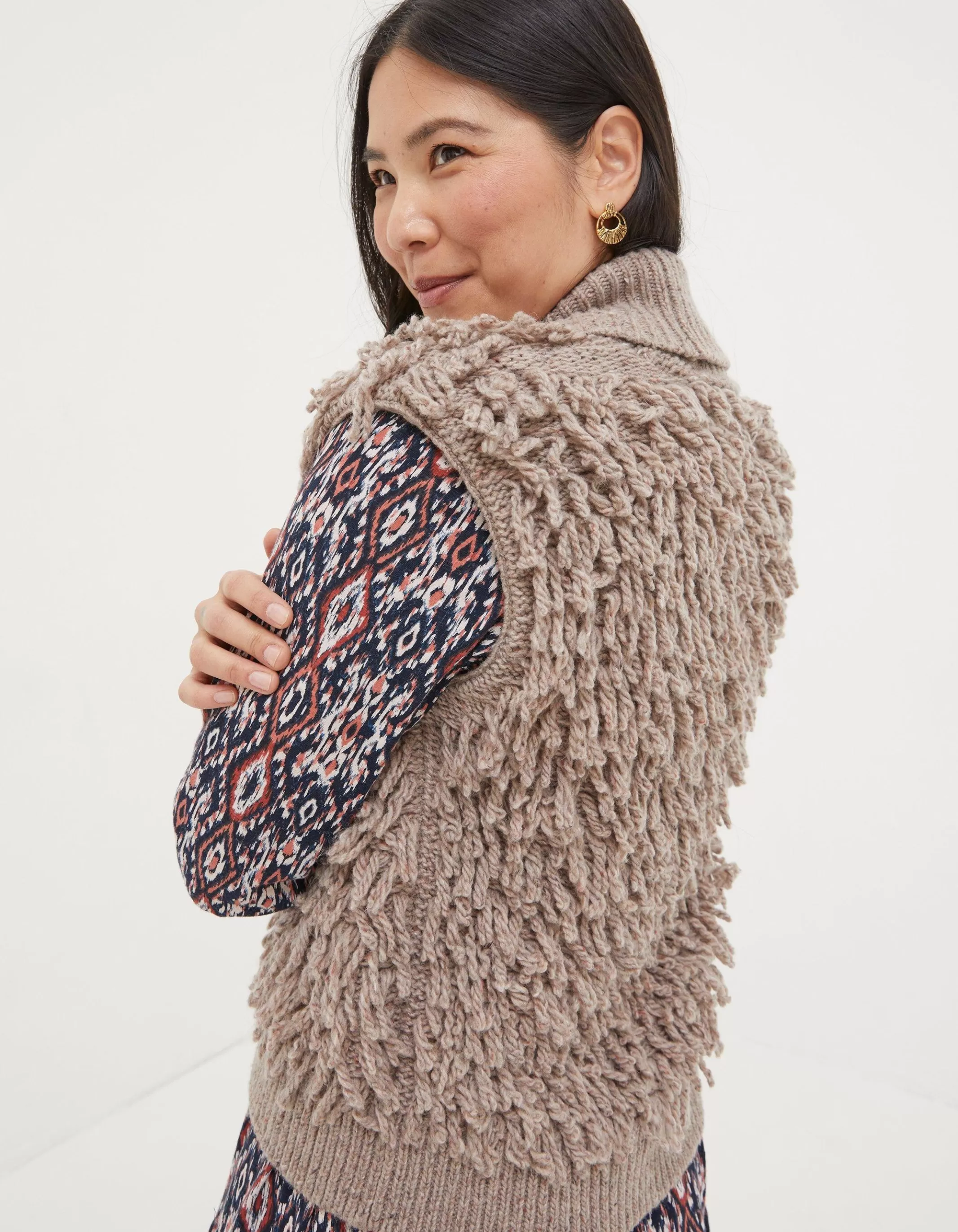 Store FatFace Cecile Waistcoat Light Stone