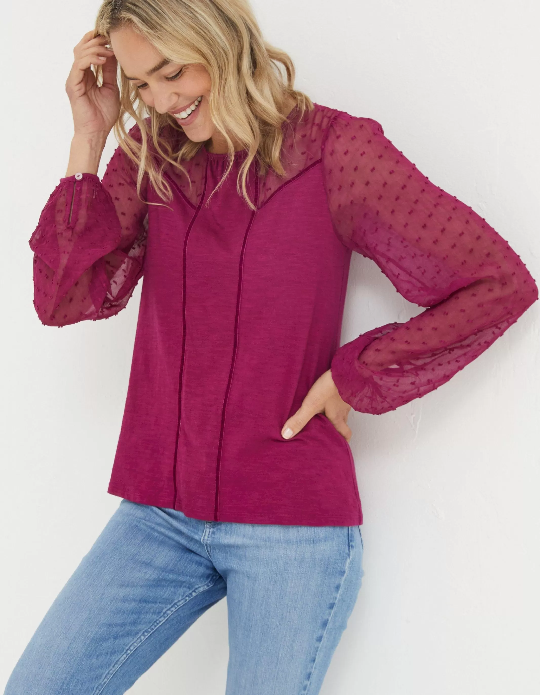 Discount FatFace Charlee Top Plum