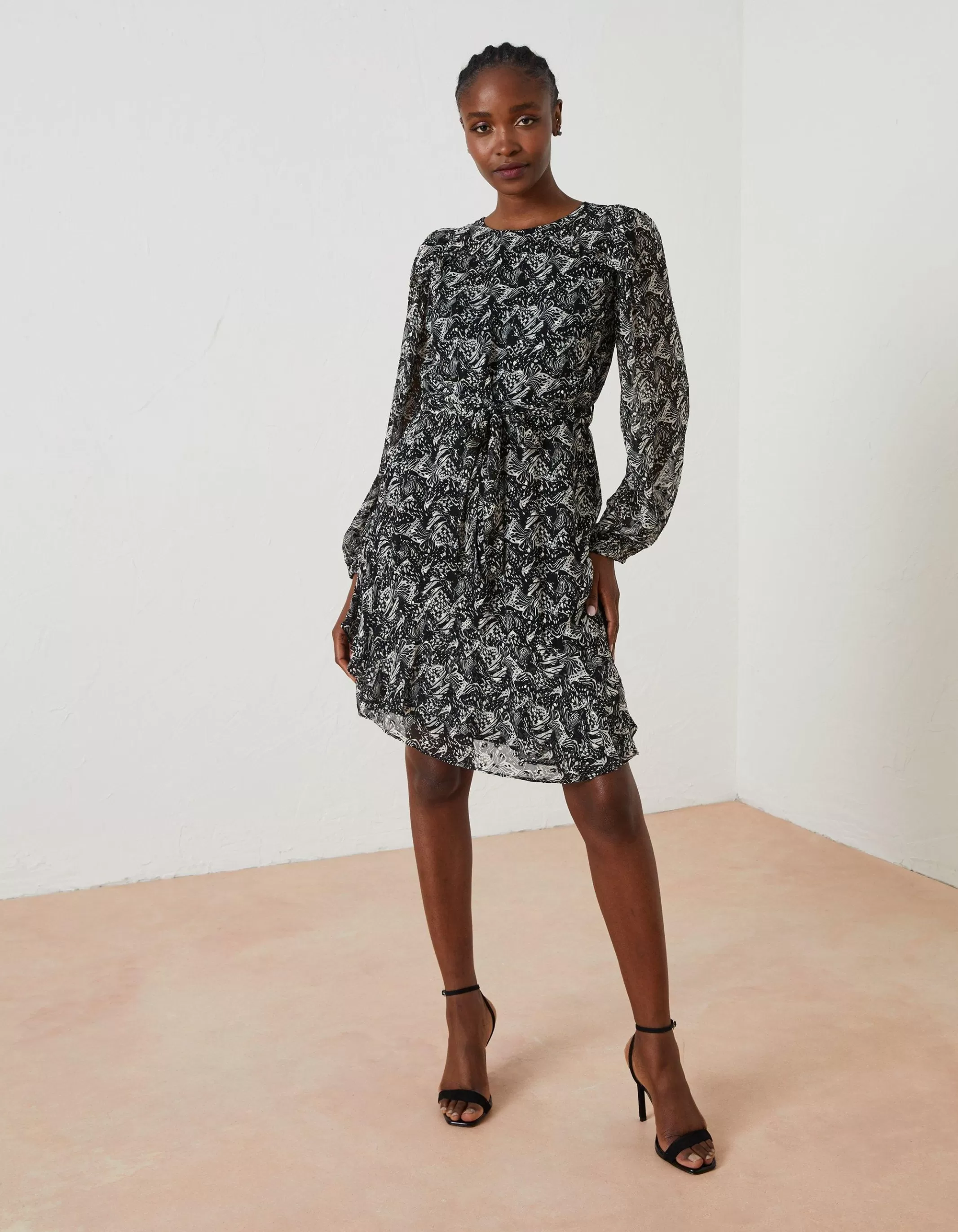 Shop FatFace Charlotte Abstract Print Dress Black