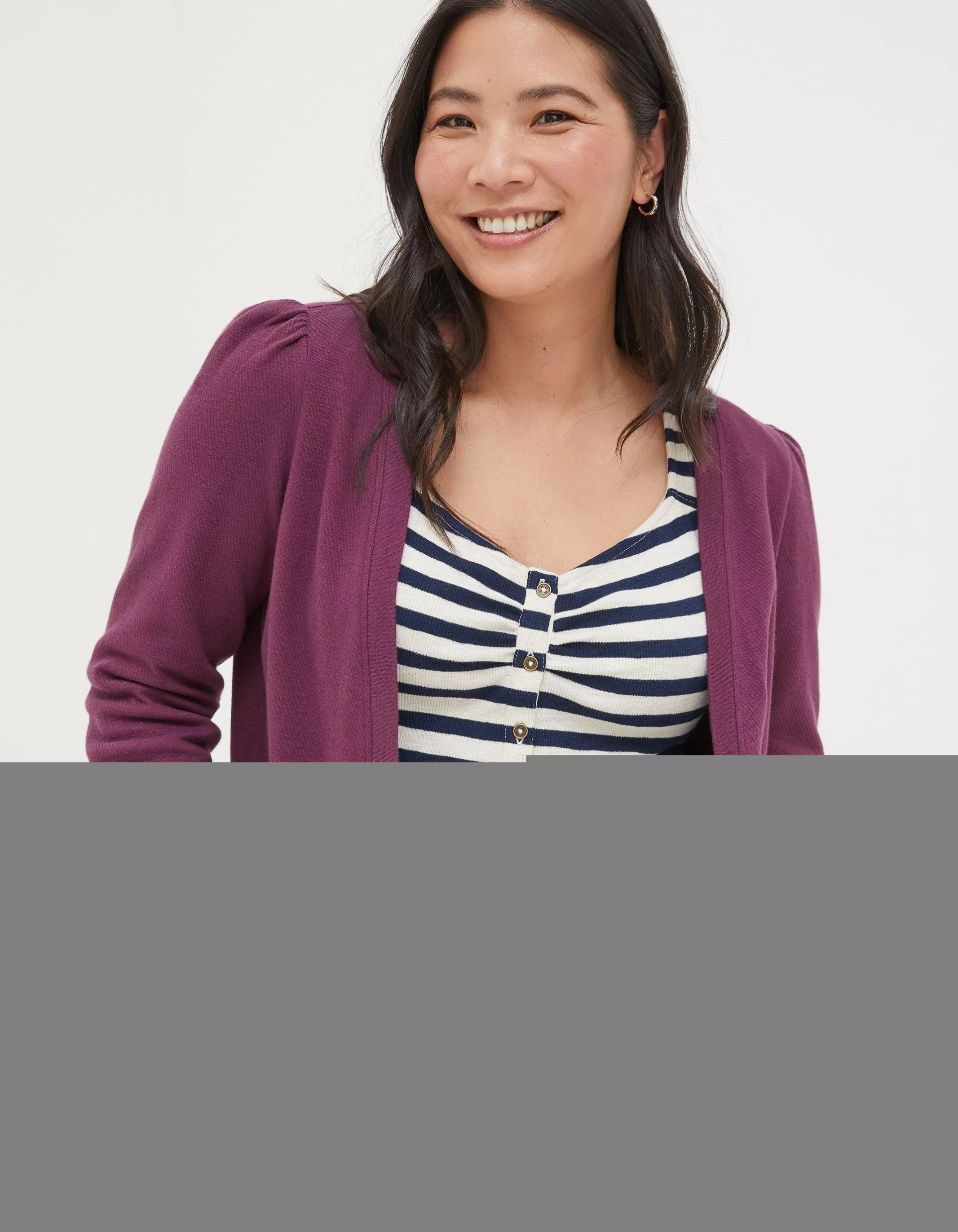 Shop FatFace Charlotte Cardigan Burgundy