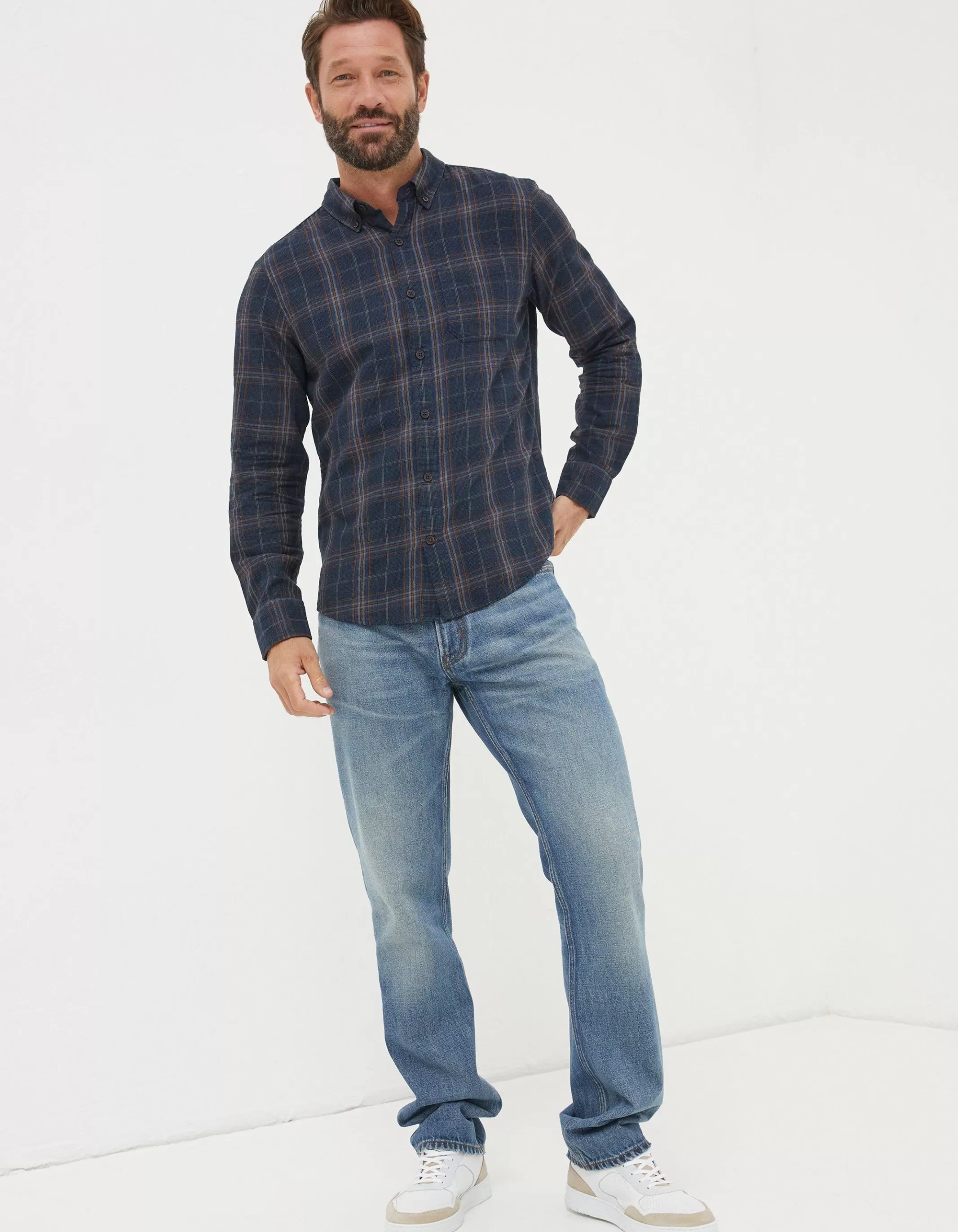 Discount FatFace Charlton Check Shirt Navy