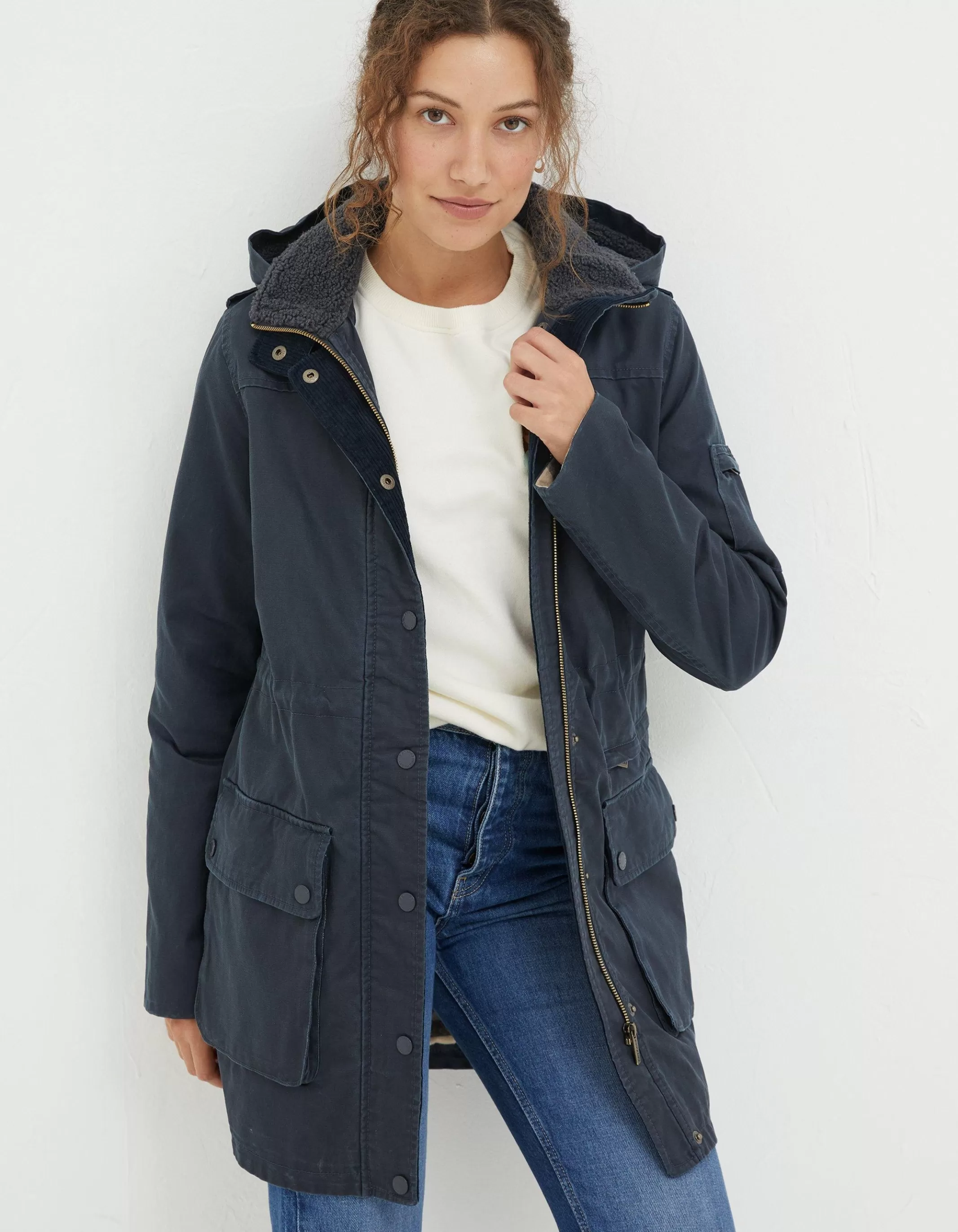 Best FatFace Cheshire Longline Coat Navy