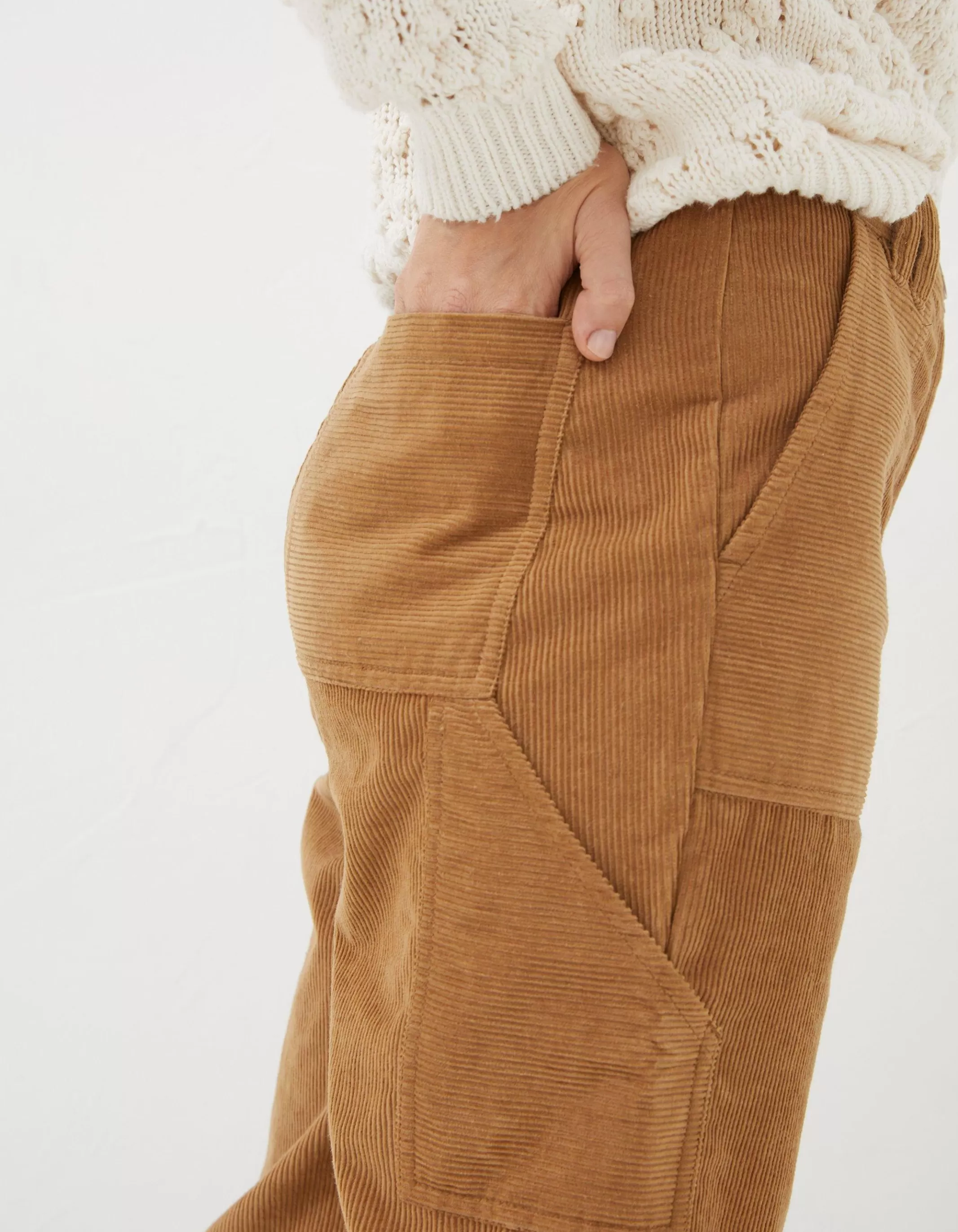 Outlet FatFace Chesil Mixed Cord Trousers Brown