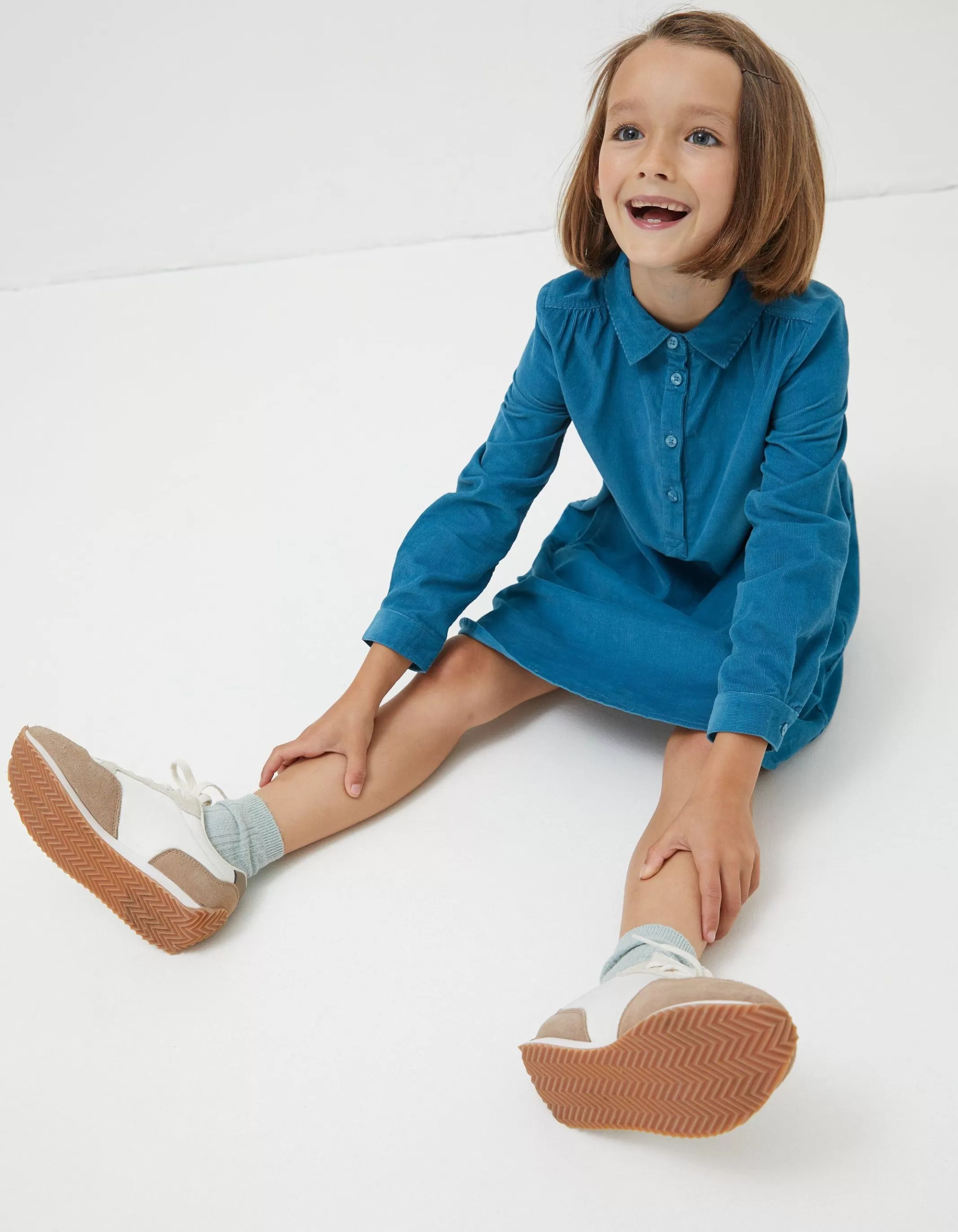 Best Sale FatFace Chester Cord Dress Teal Green