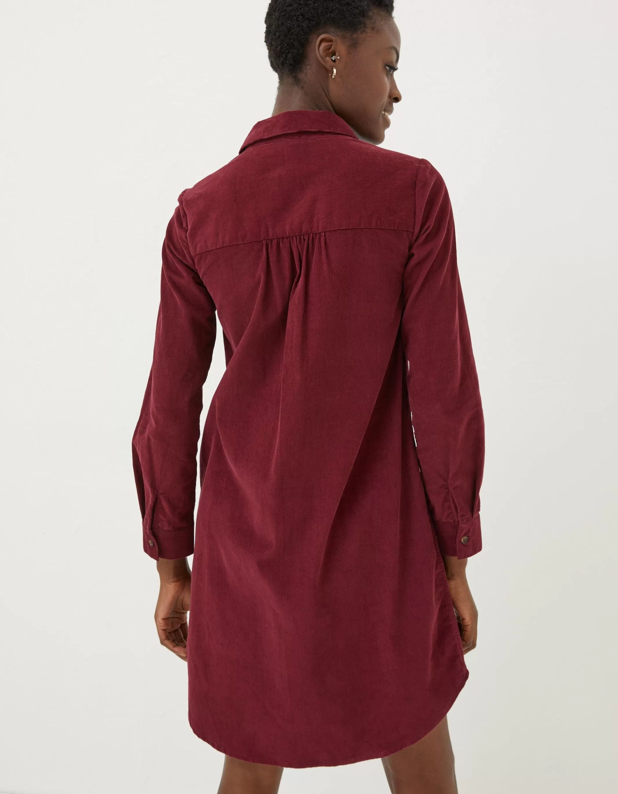 Sale FatFace Chester Cord Dress Dark Red