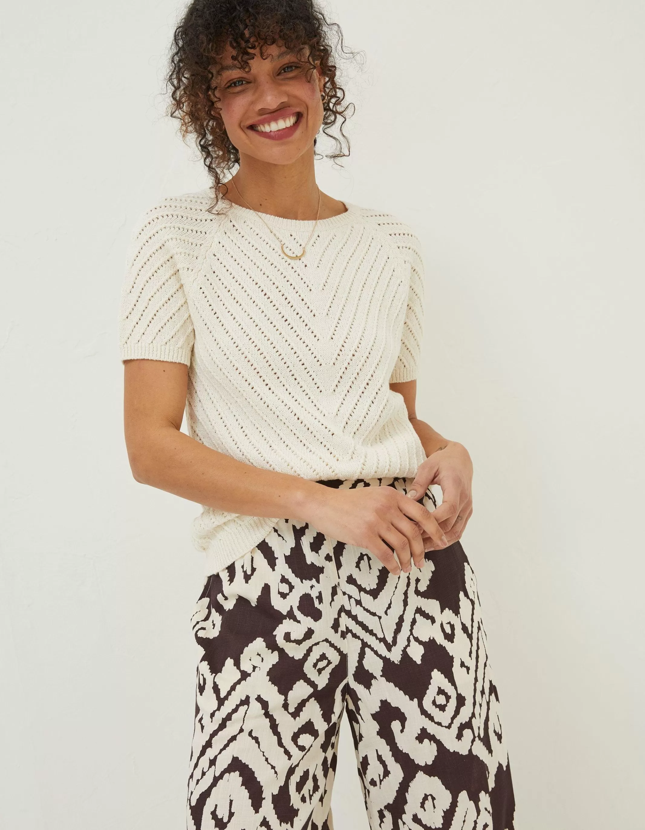 Flash Sale FatFace Chevron T-Shirt Light Stone