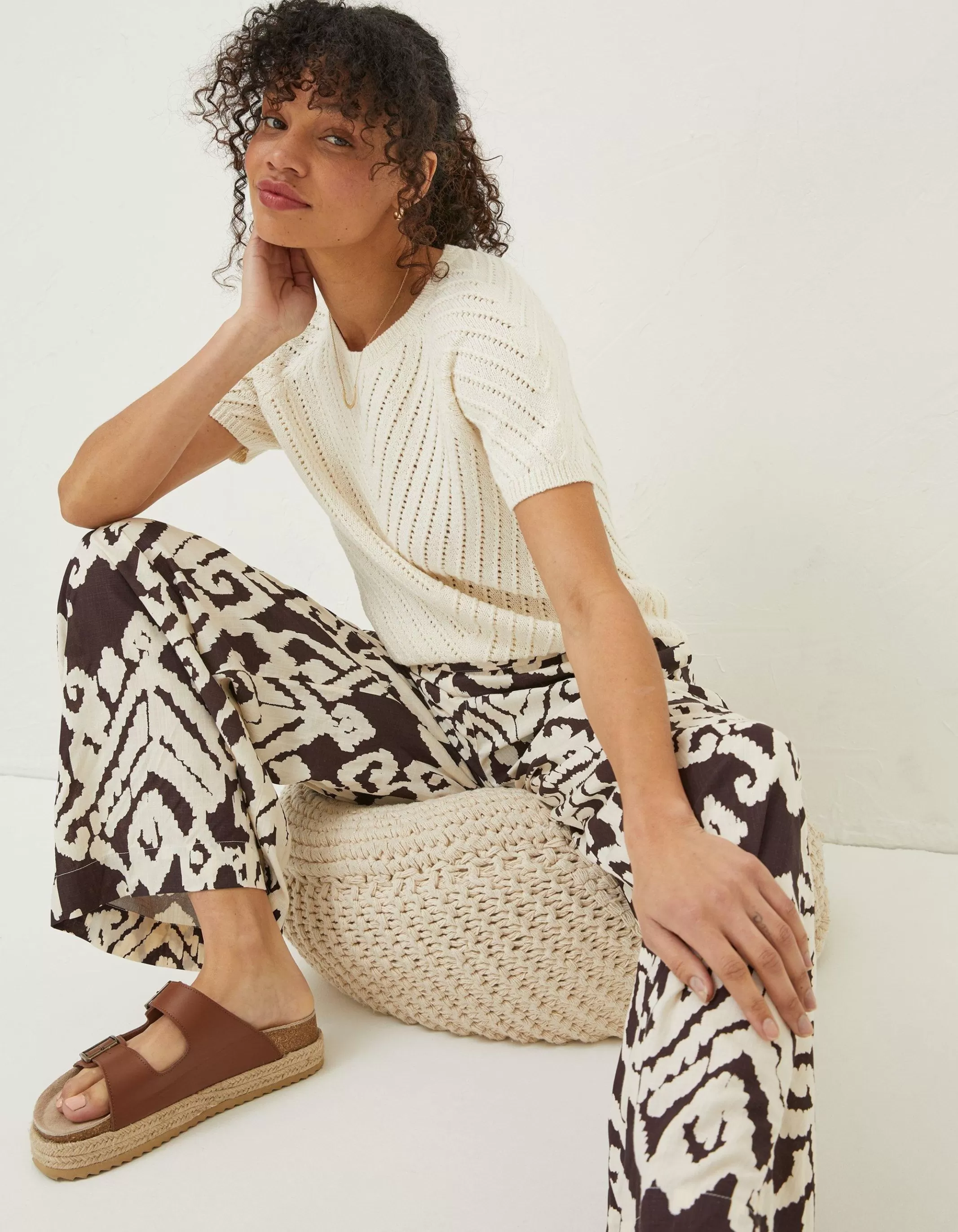 Flash Sale FatFace Chevron T-Shirt Light Stone