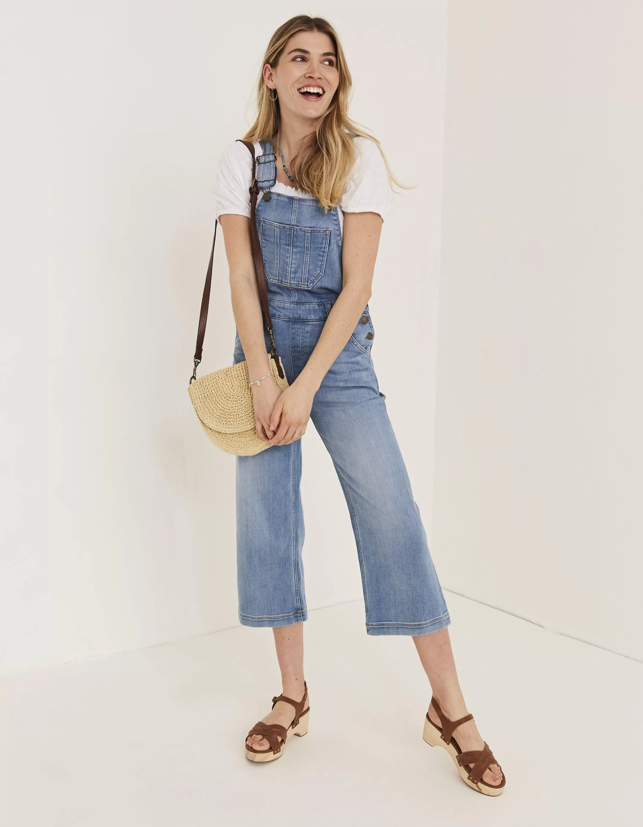 Clearance FatFace Clayton Dungarees Light Wash