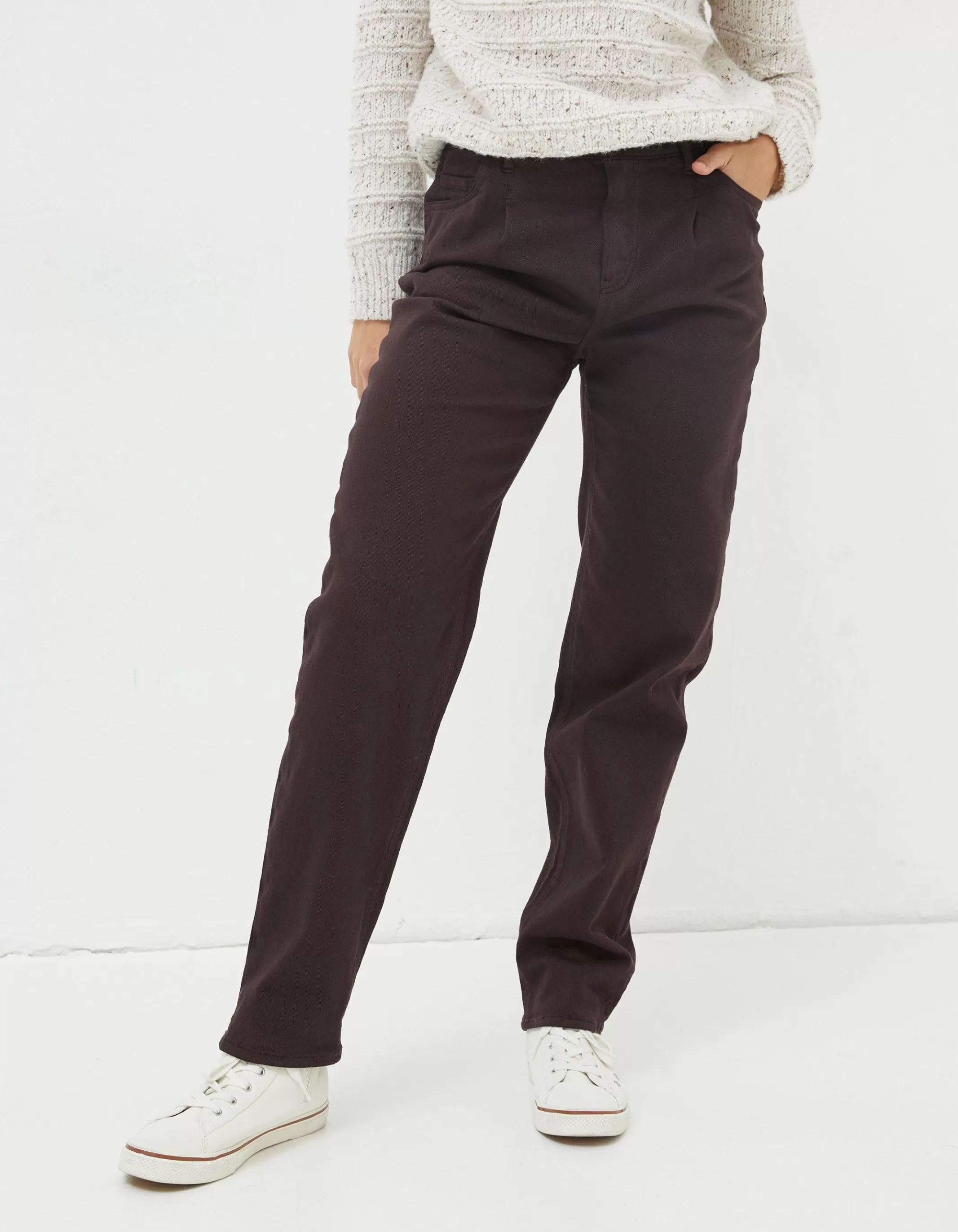 New FatFace Cleo Canvas Barrel Leg Chino Purple
