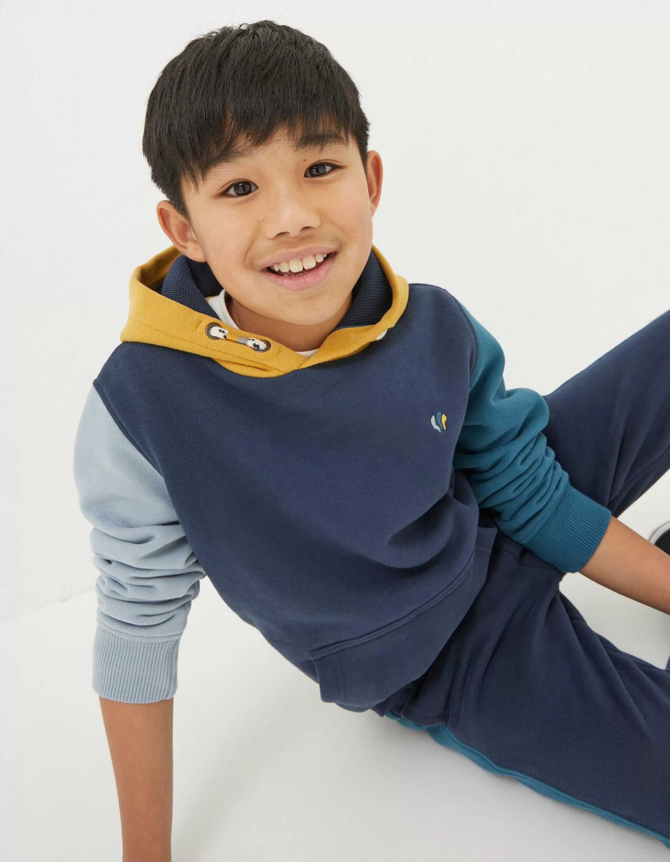 Best FatFace Colour Block Popover Hoodie Navy