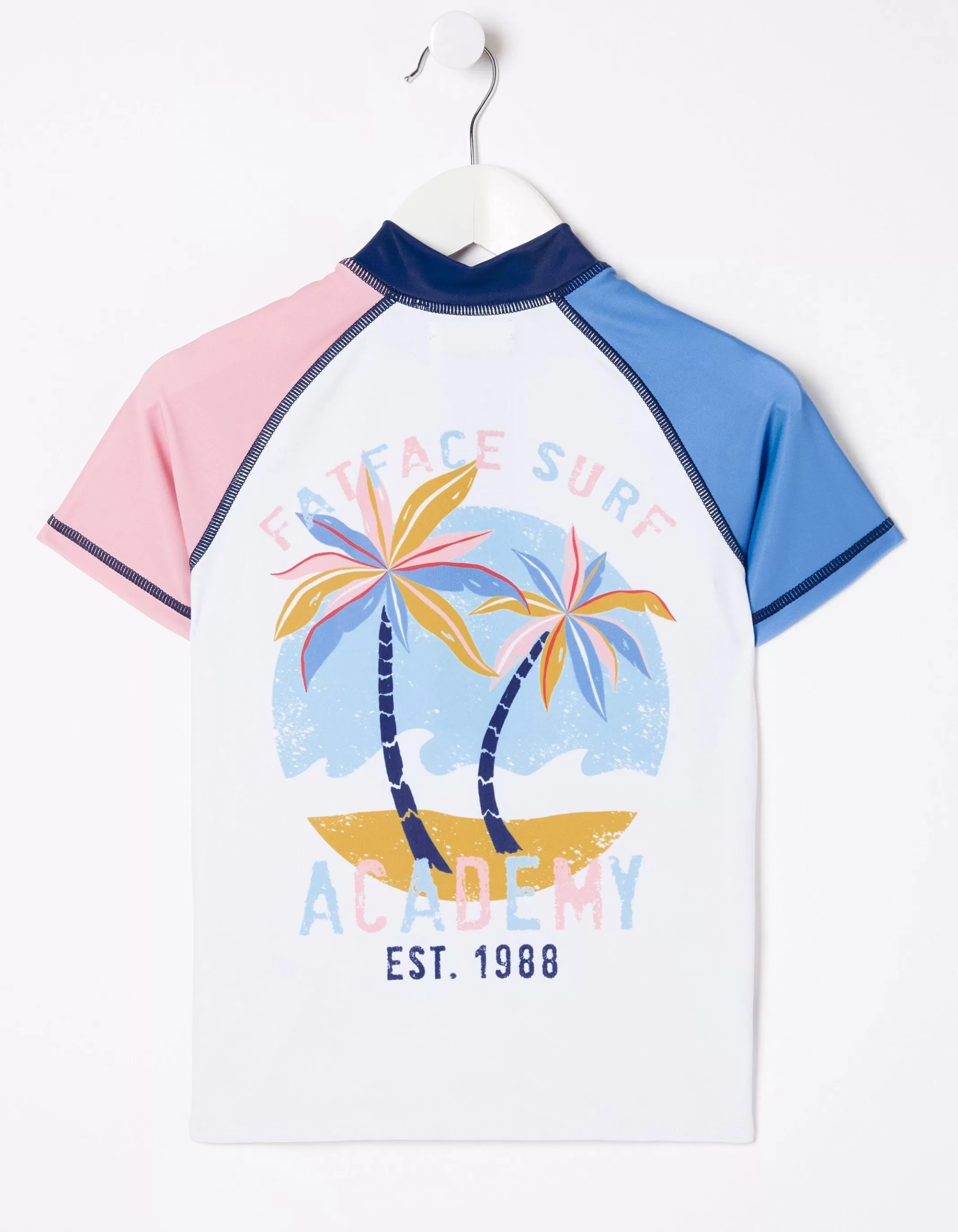Discount FatFace Colourblock Rash Vest Ivory