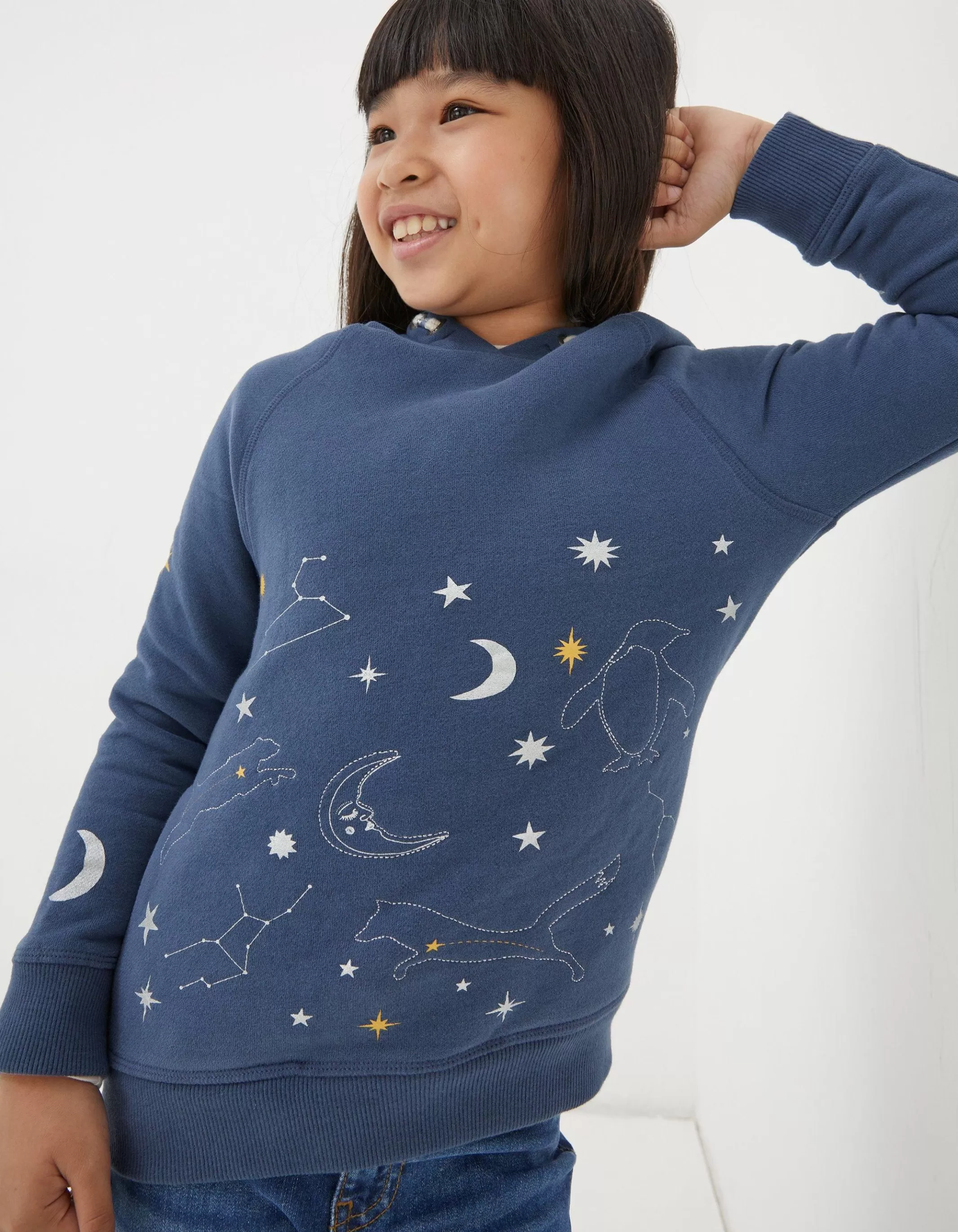 Best Sale FatFace Constellations Hoodie Navy