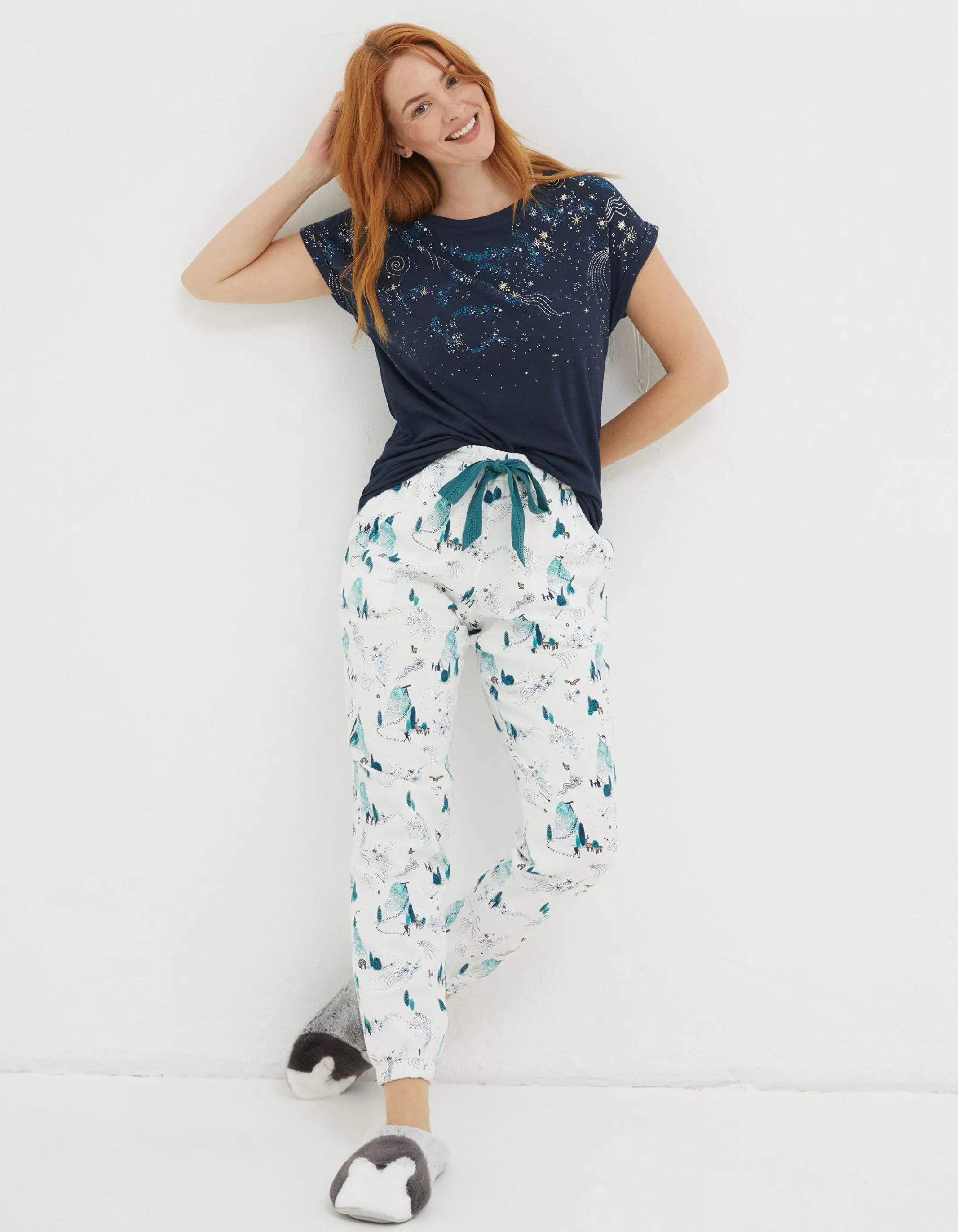 Store FatFace Cora Star Gazer Pyjama Bottoms Ivory