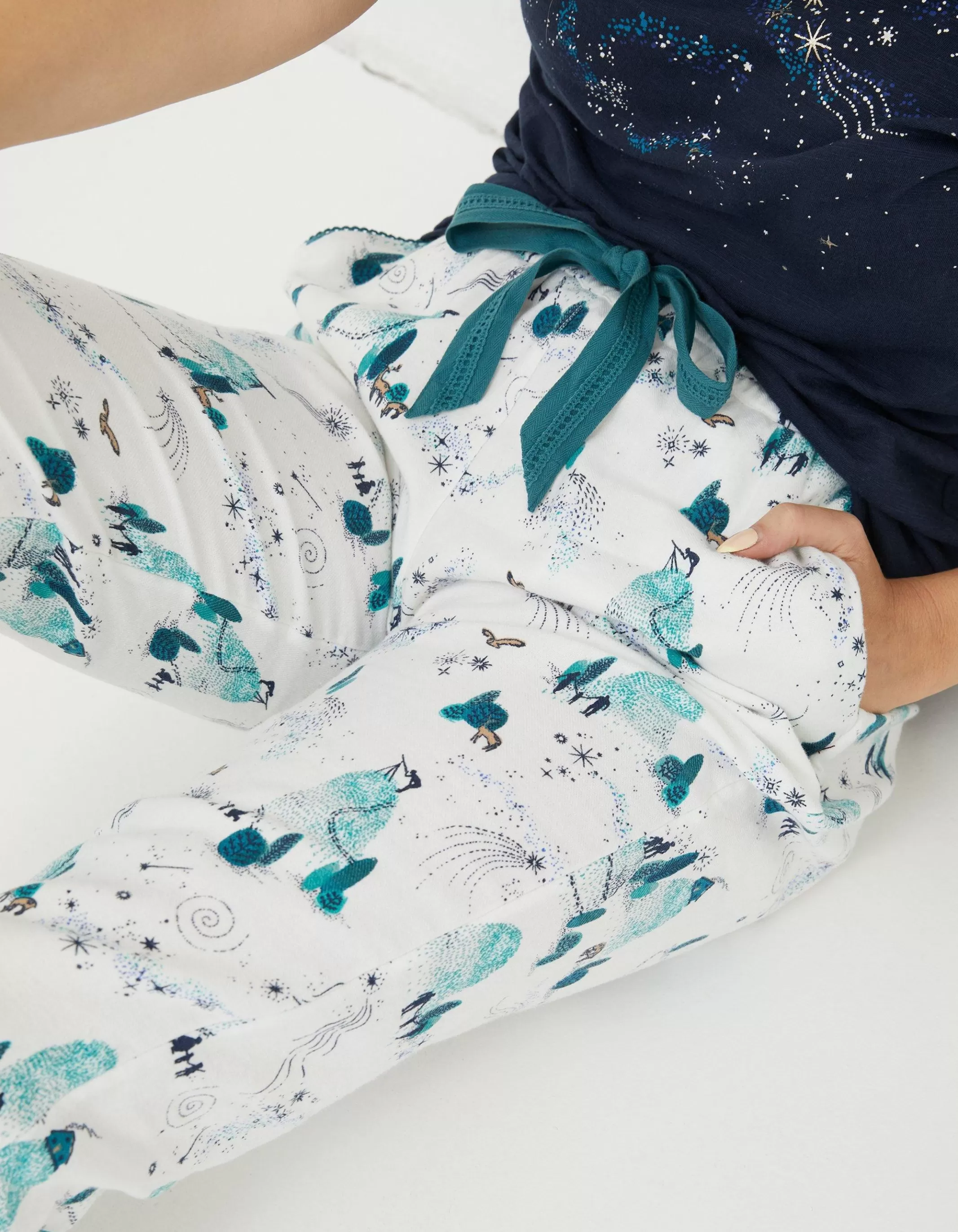Store FatFace Cora Star Gazer Pyjama Bottoms Ivory