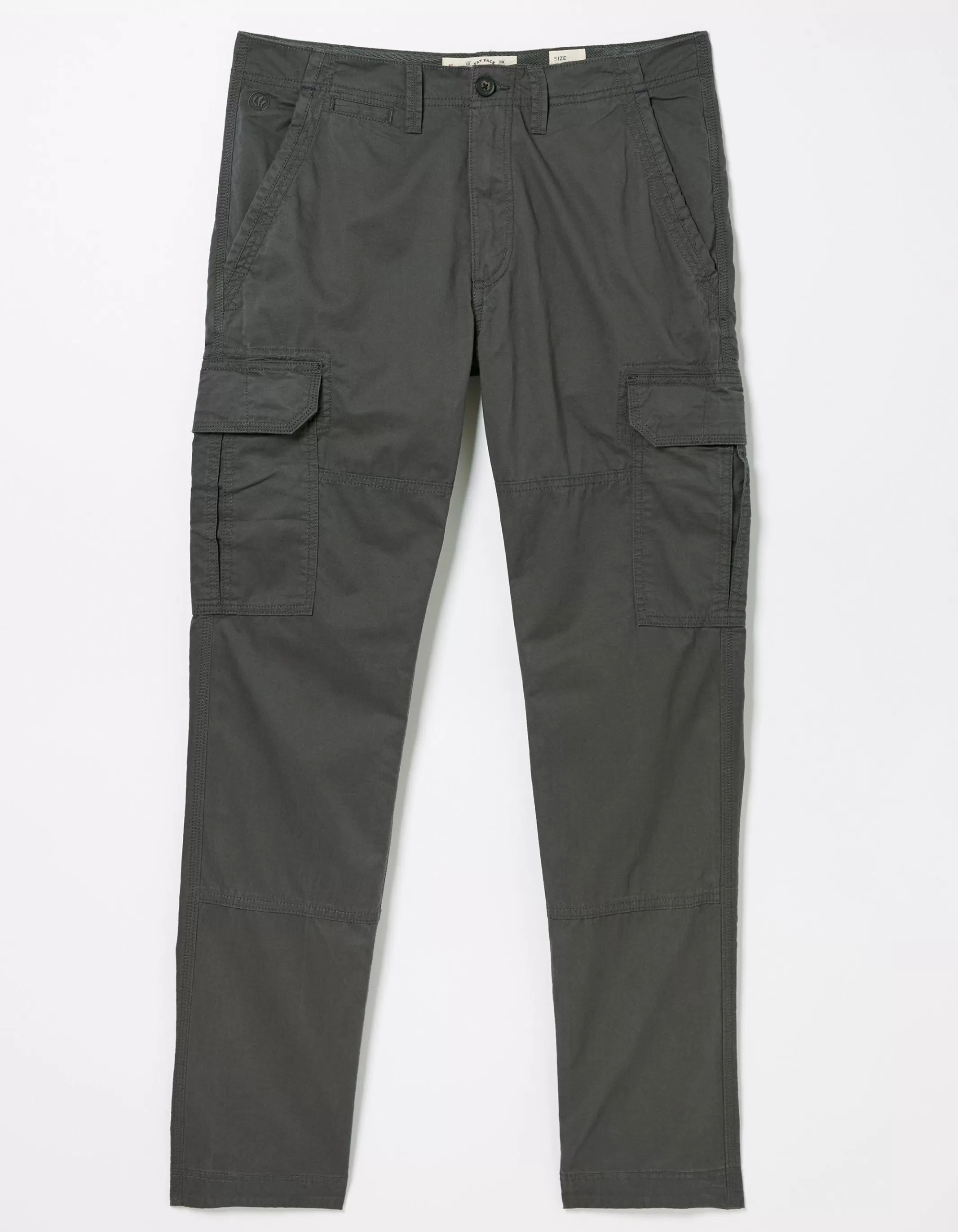 Cheap FatFace Corby Straight Cargo Trousers Dark Grey