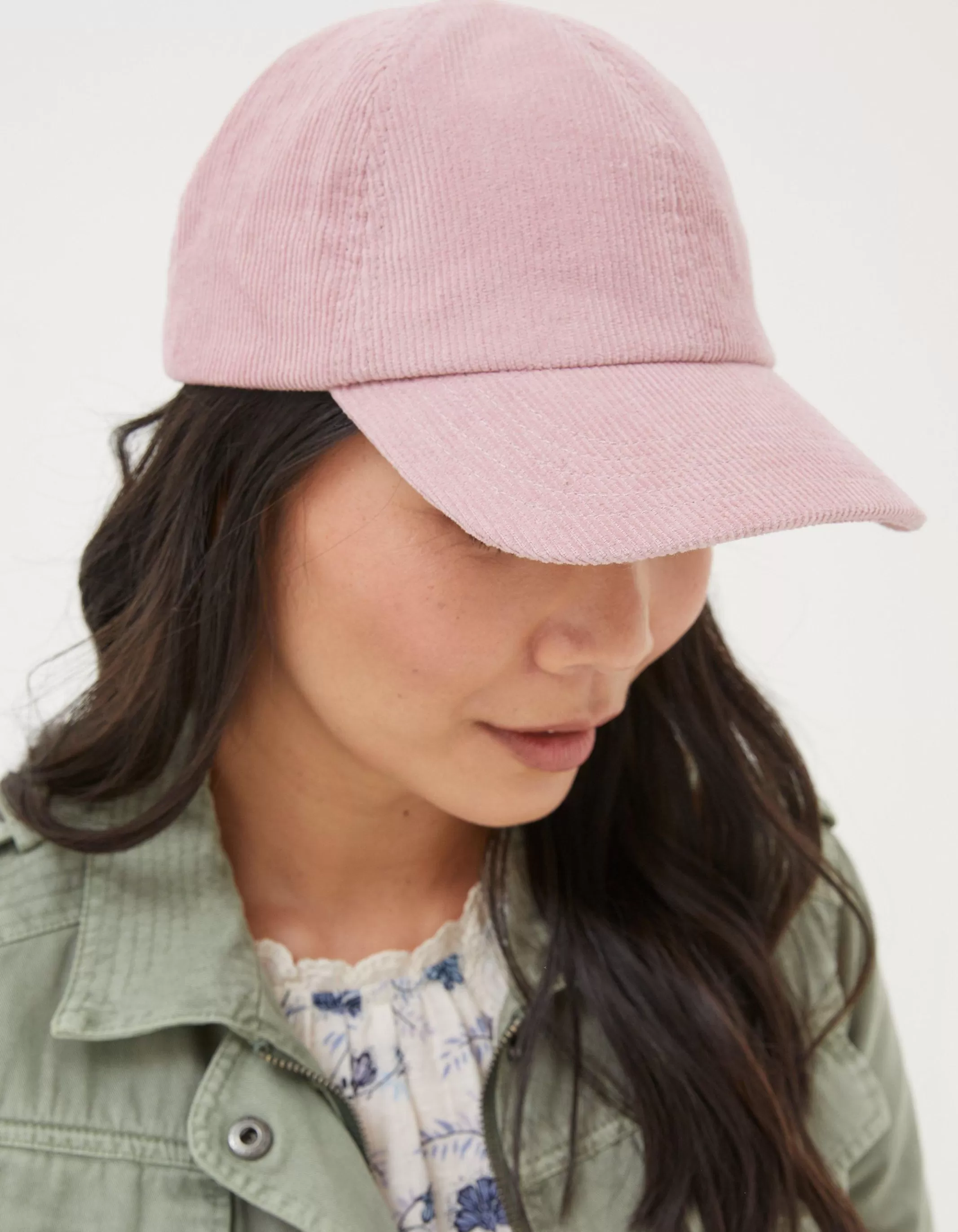 Outlet FatFace Cord Baseball Cap Rose Pink