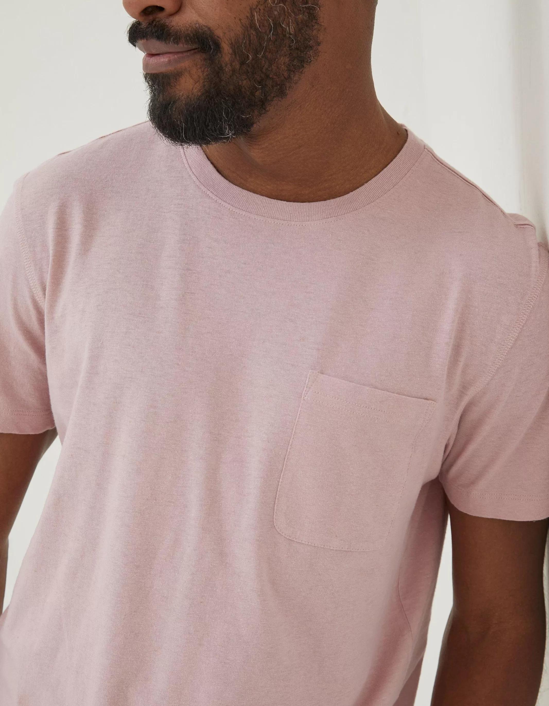 Best FatFace Cotton Linen Pocket T-Shirt Pink