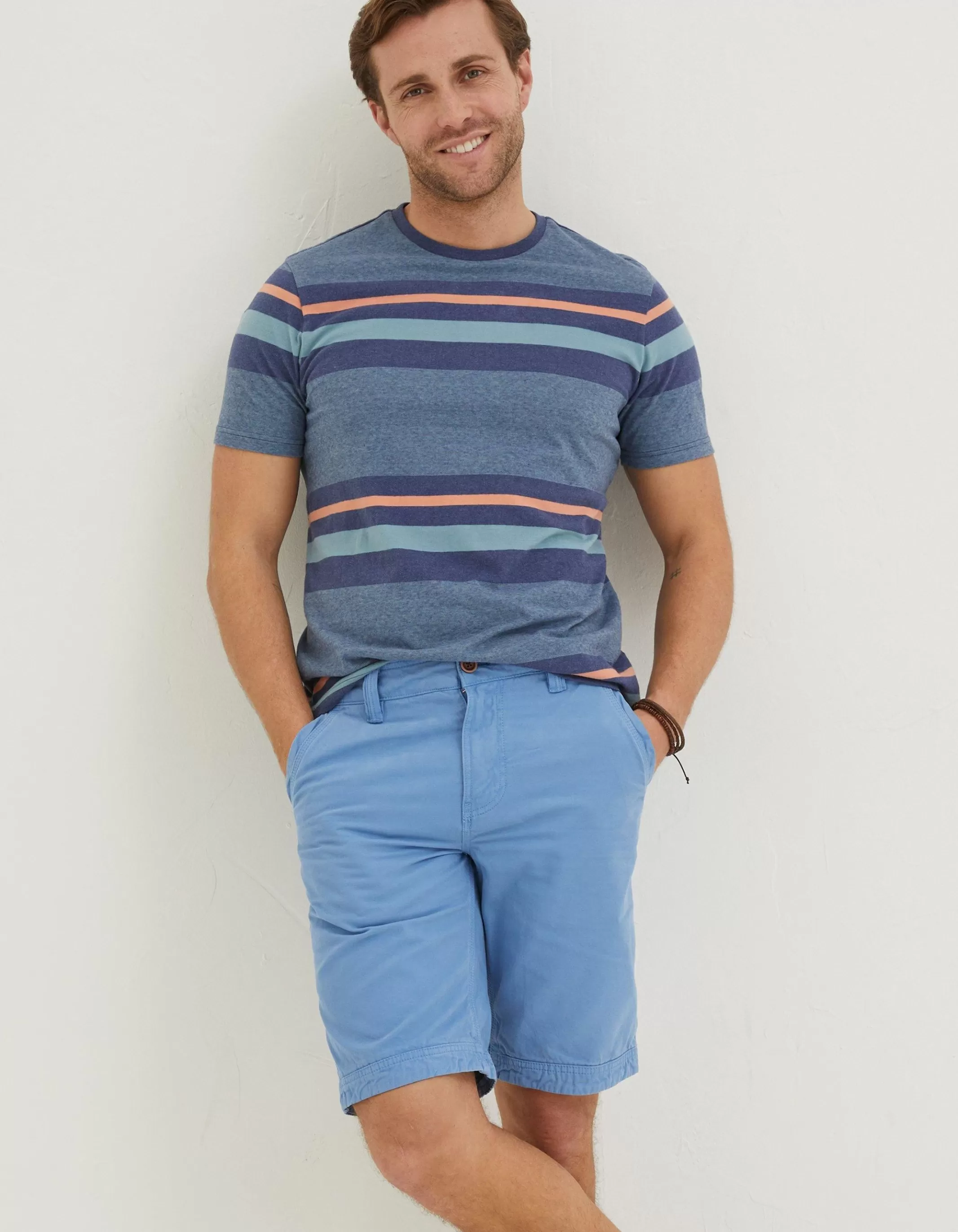 Cheap FatFace Cove Flat Front Shorts Light Blue