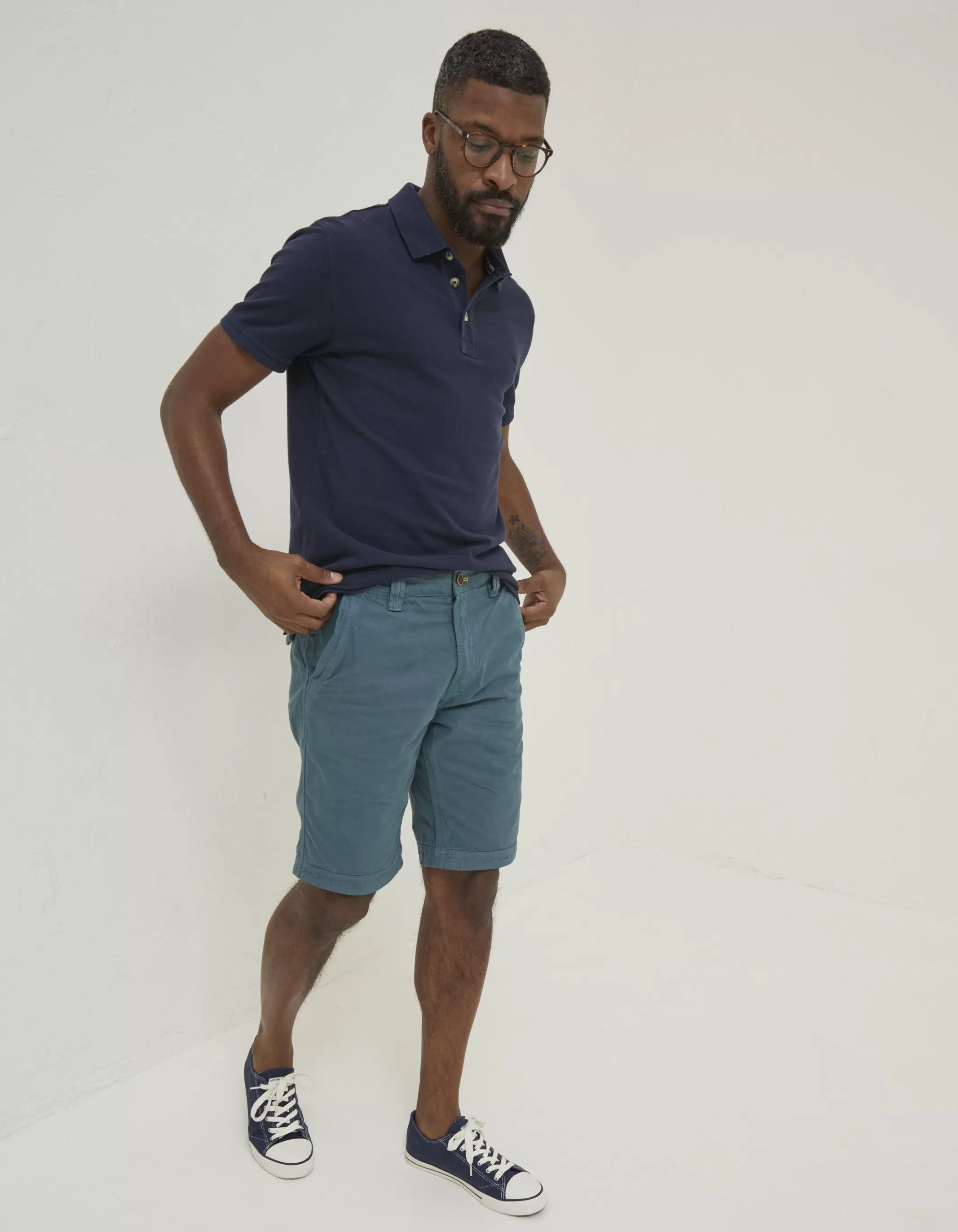 Store FatFace Cove Flat Front Shorts Teal Blue