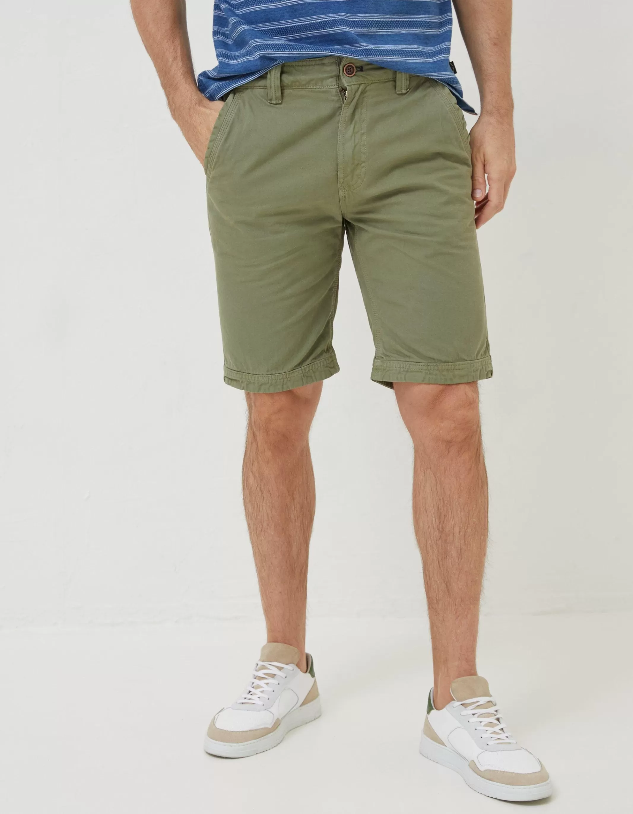 Cheap FatFace Cove Flat Front Shorts Washed Green
