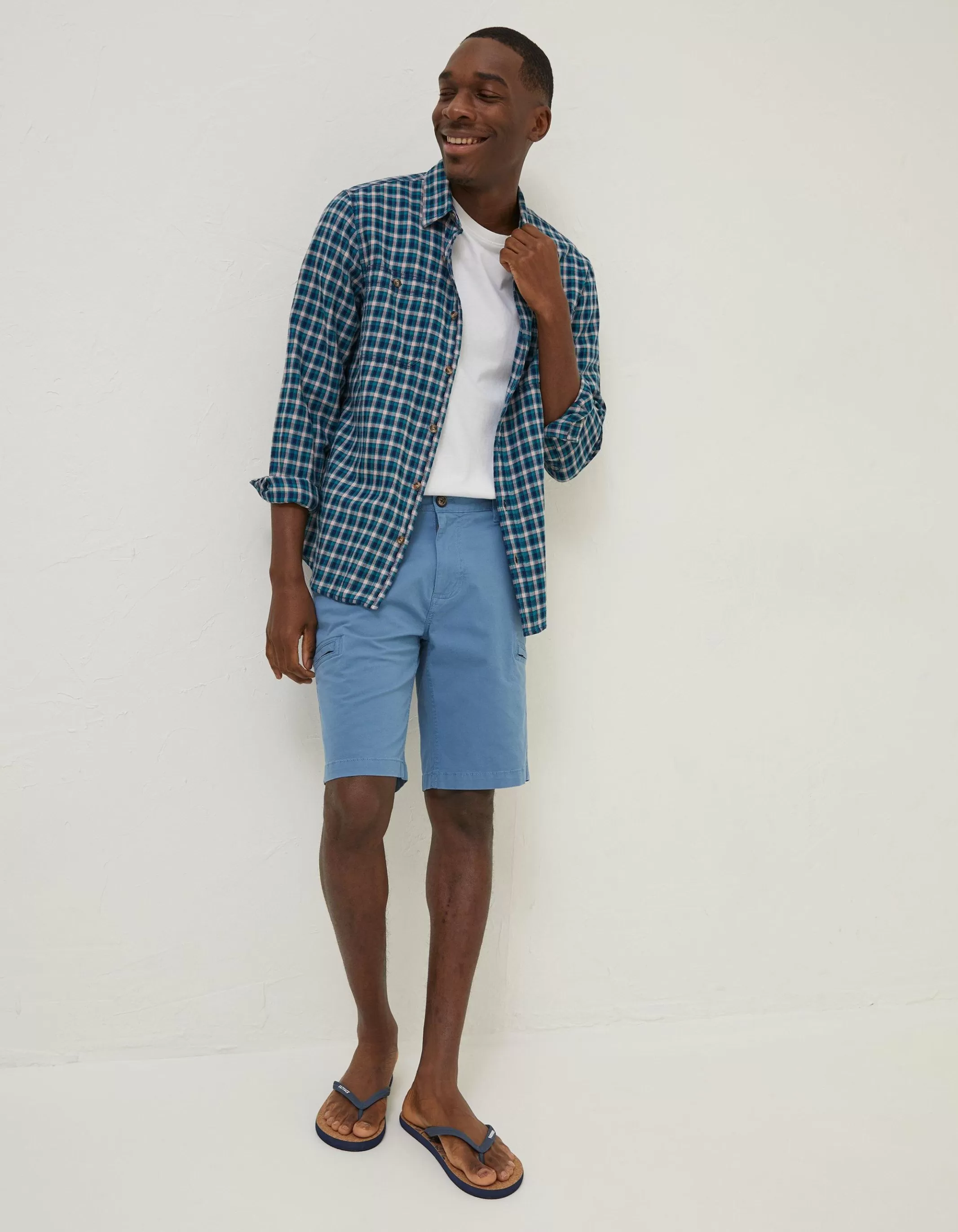 New FatFace Cowes Utility Shorts Washed Blue