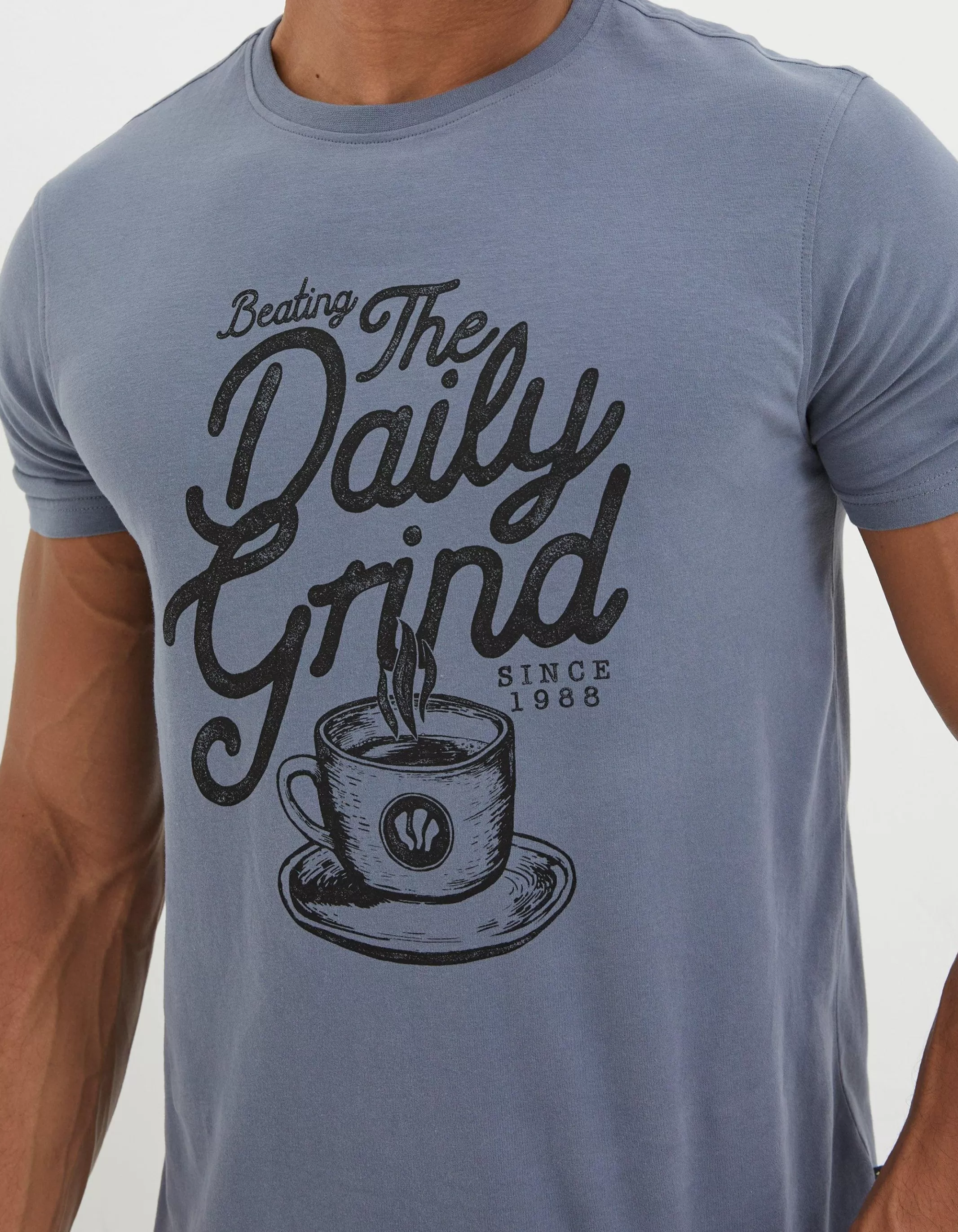 Flash Sale FatFace Daily Grind T-Shirt Dusky Blue