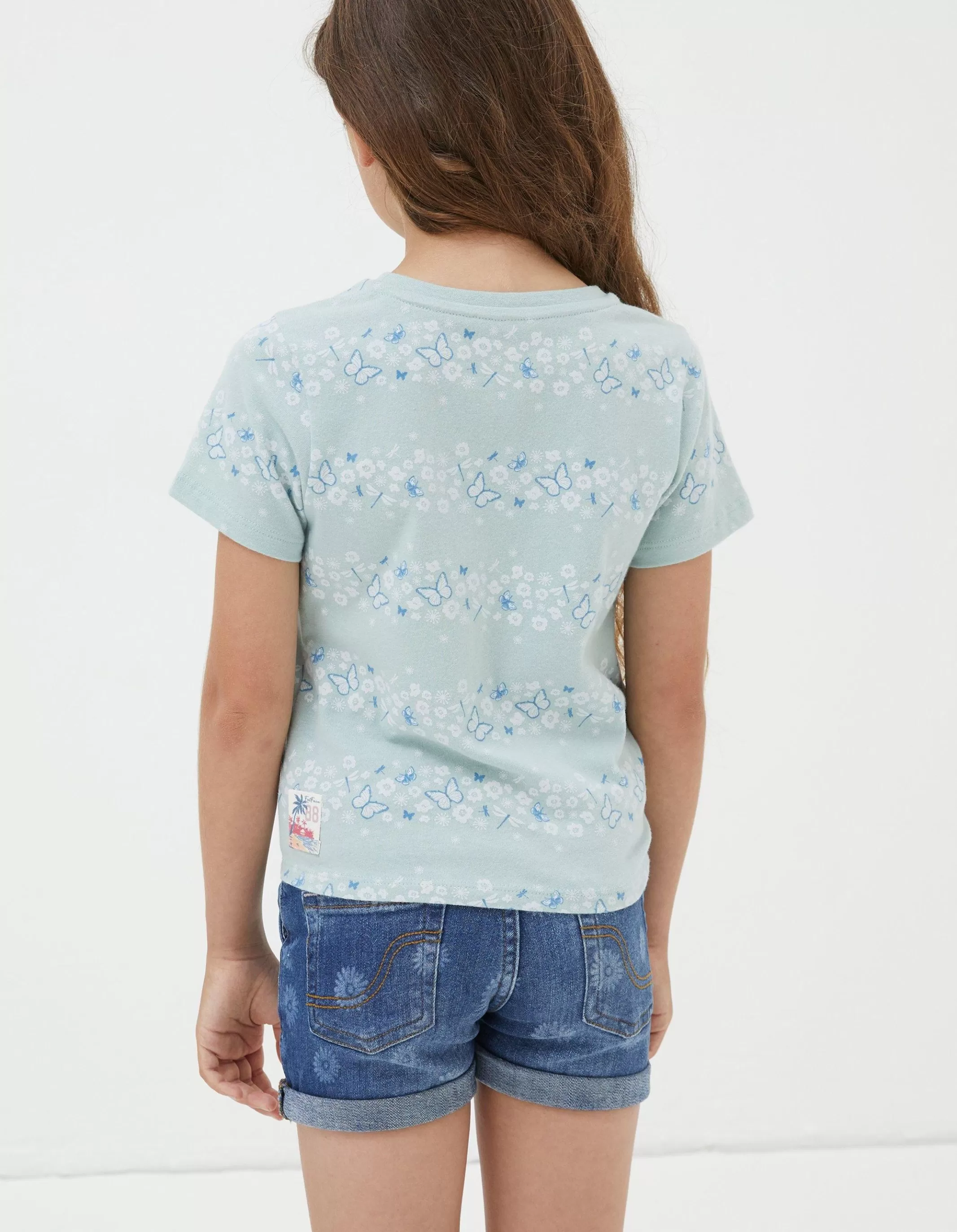 Store FatFace Daisy Knot Front T-Shirt Sage Green