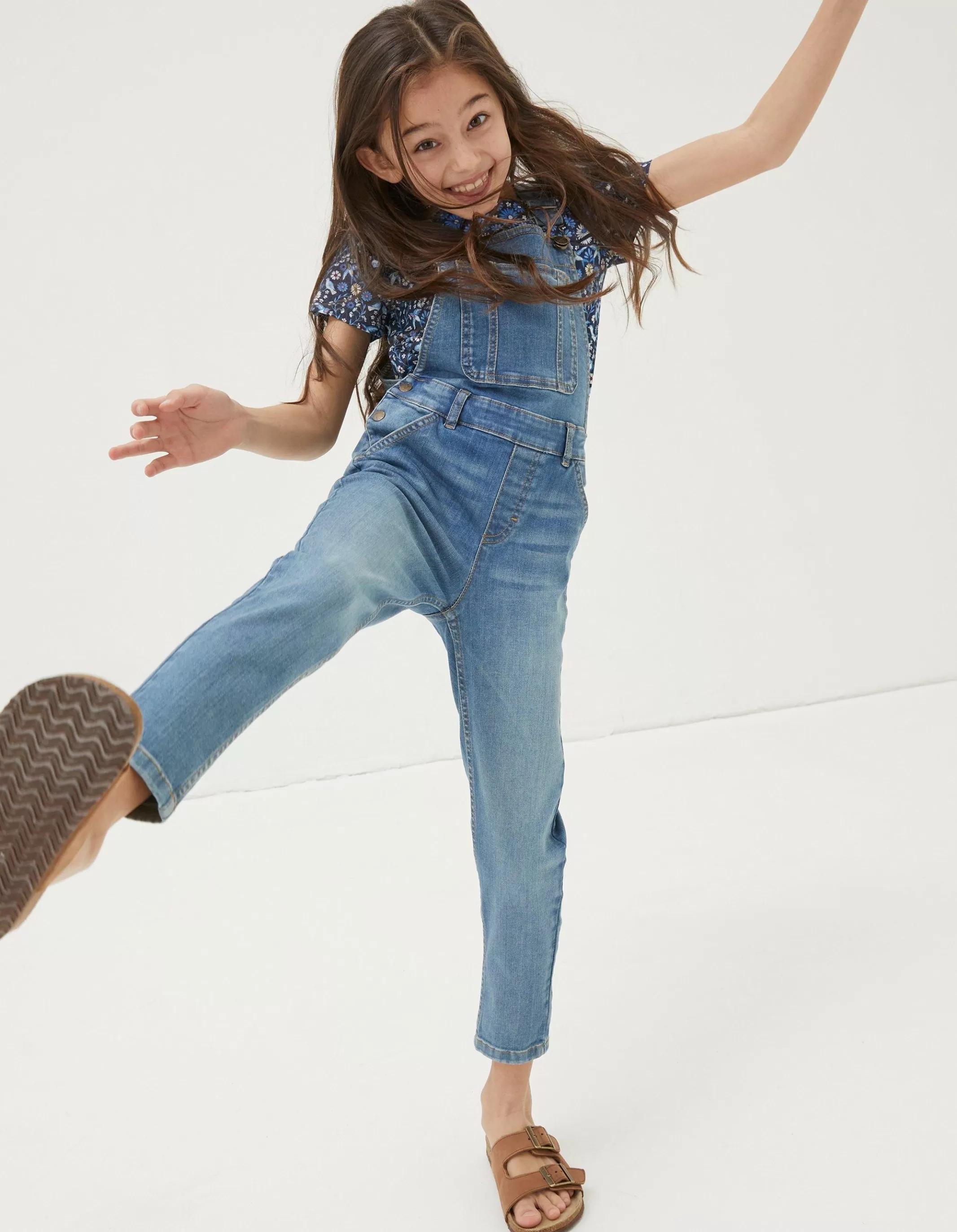 Cheap FatFace Darcy Skinny Denim Dungarees Denim Blue