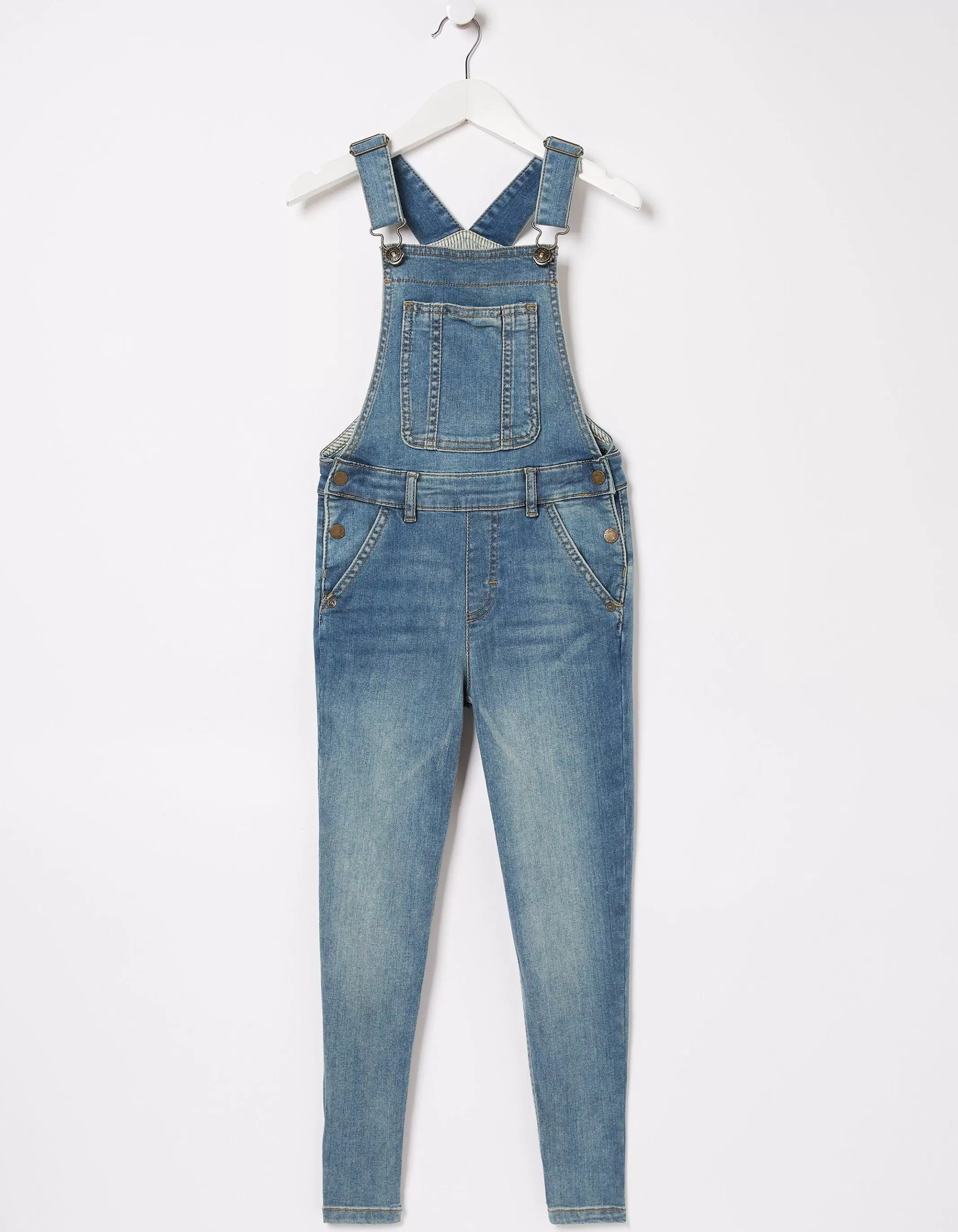 Cheap FatFace Darcy Skinny Denim Dungarees Denim Blue