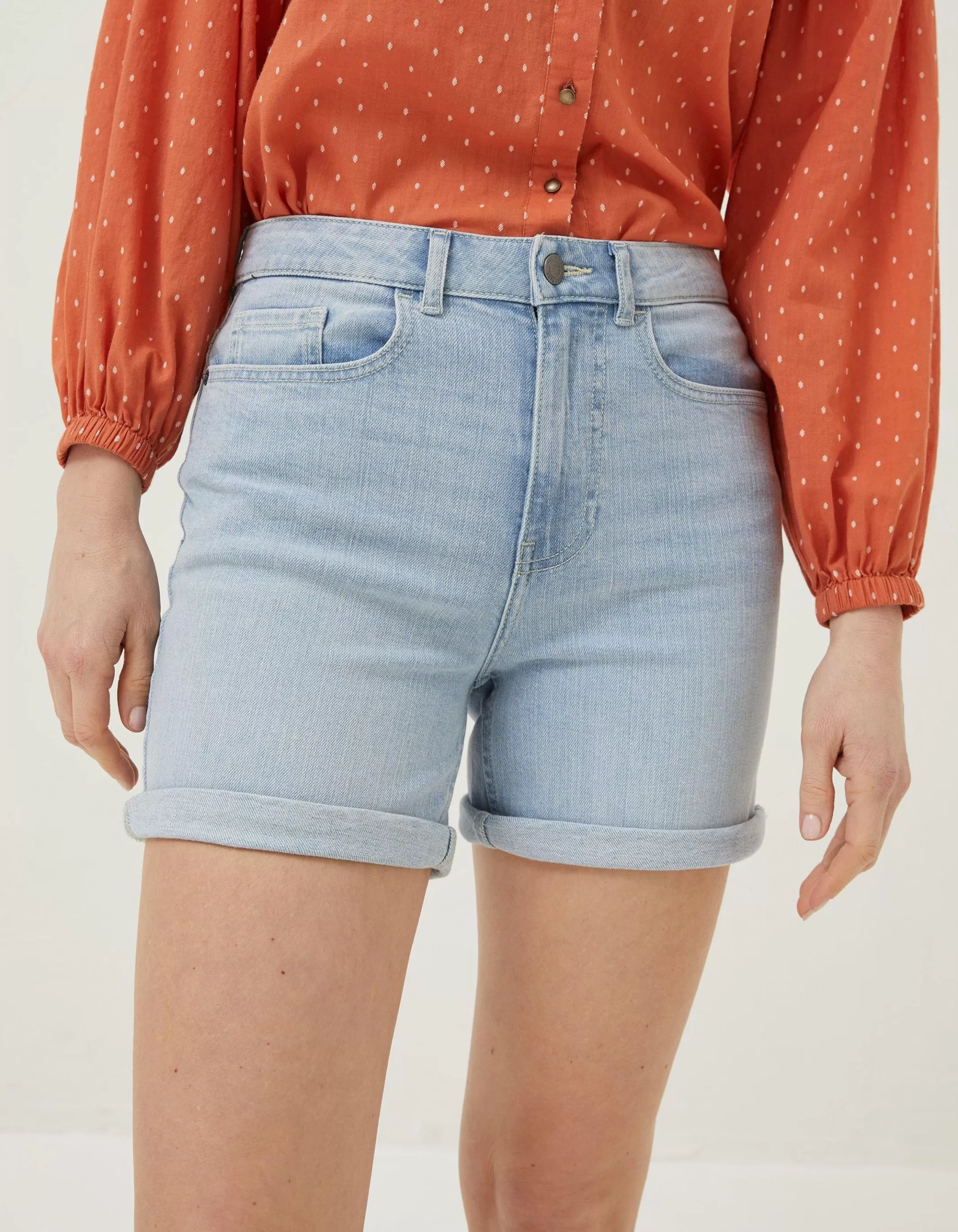 Outlet FatFace Darley Denim Shorts Bleach Wash