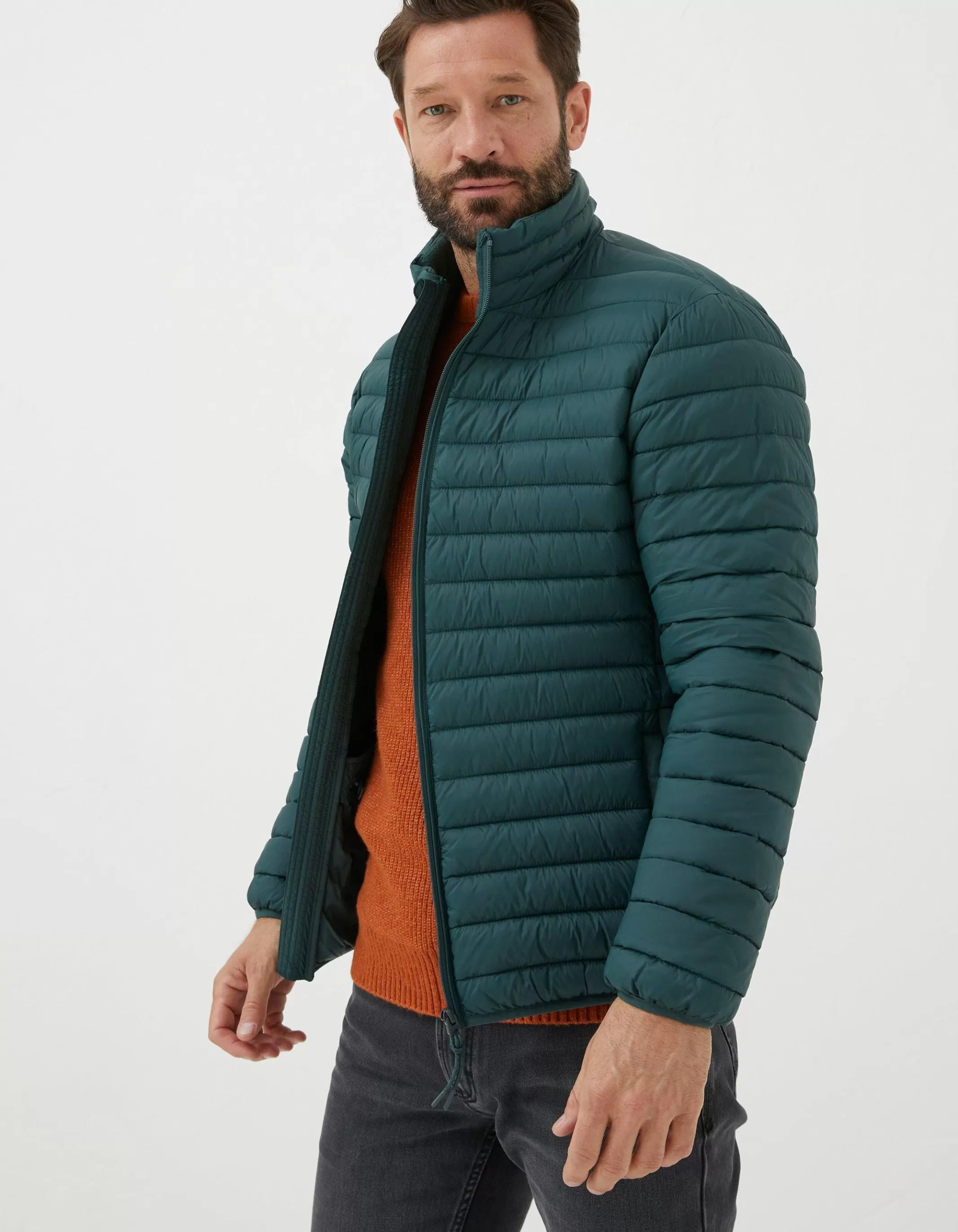 Shop FatFace Dartmouth Puffer Jacket Emerald Green