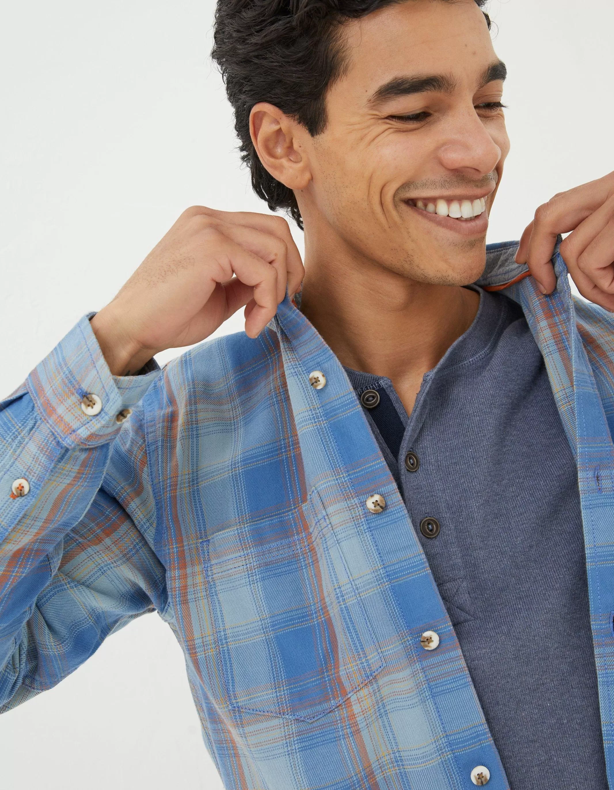 Flash Sale FatFace Davington Check Shirt Washed Blue