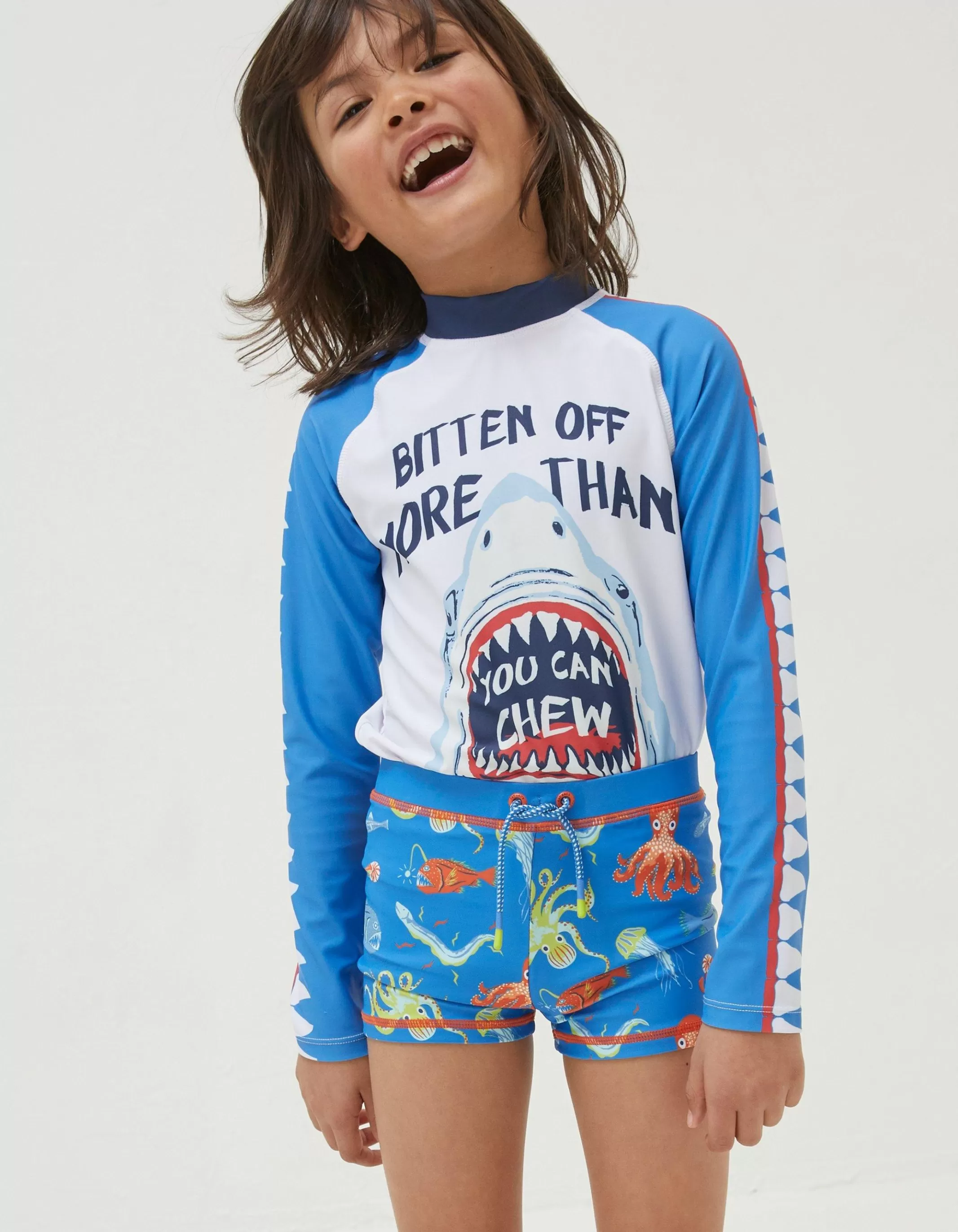Best Sale FatFace Deep Sea Swim Shorts Light Blue