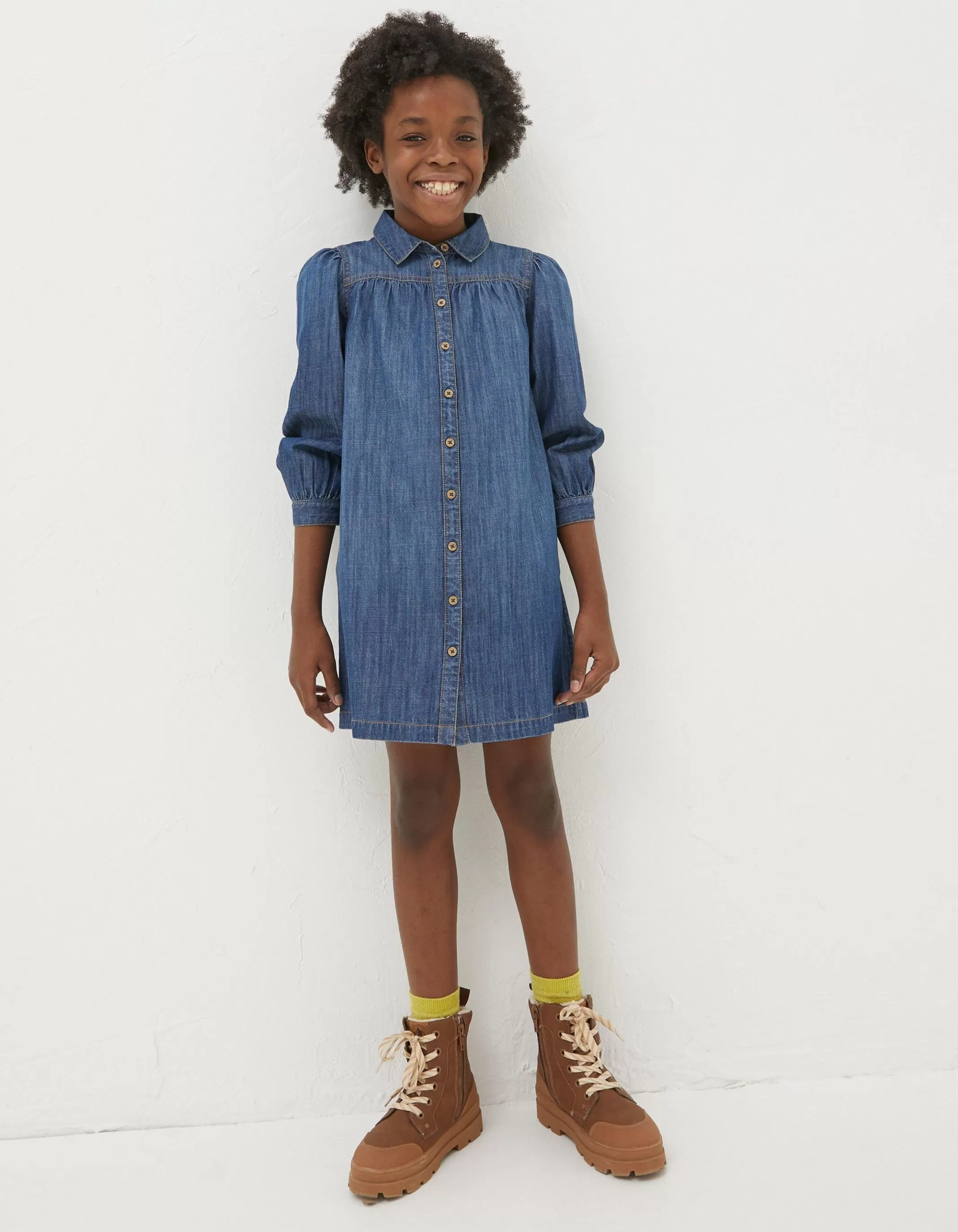 Best FatFace Denim Shirt Dress Denim Blue