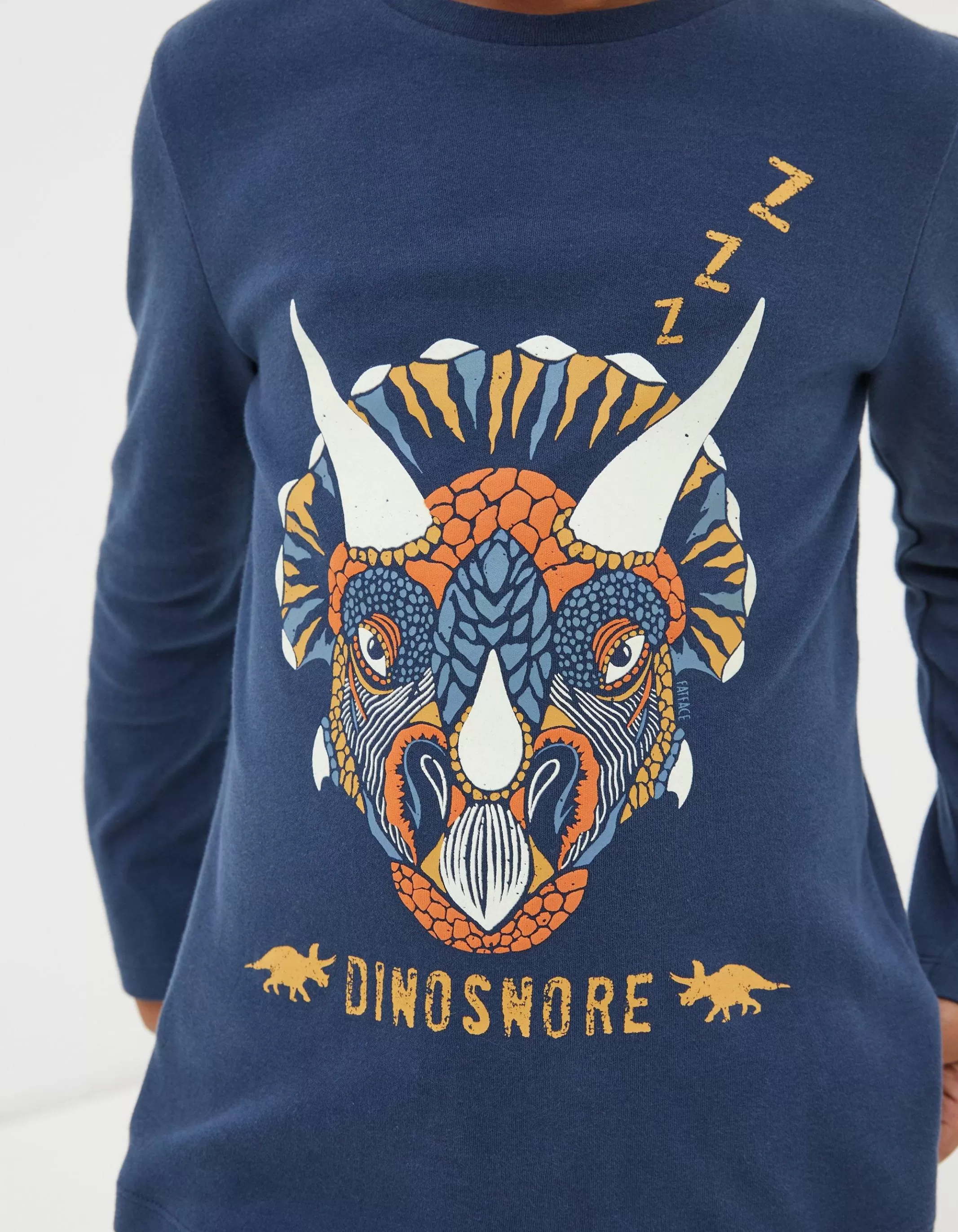 Sale FatFace Dinosaur Jersey Pyjama Set Navy