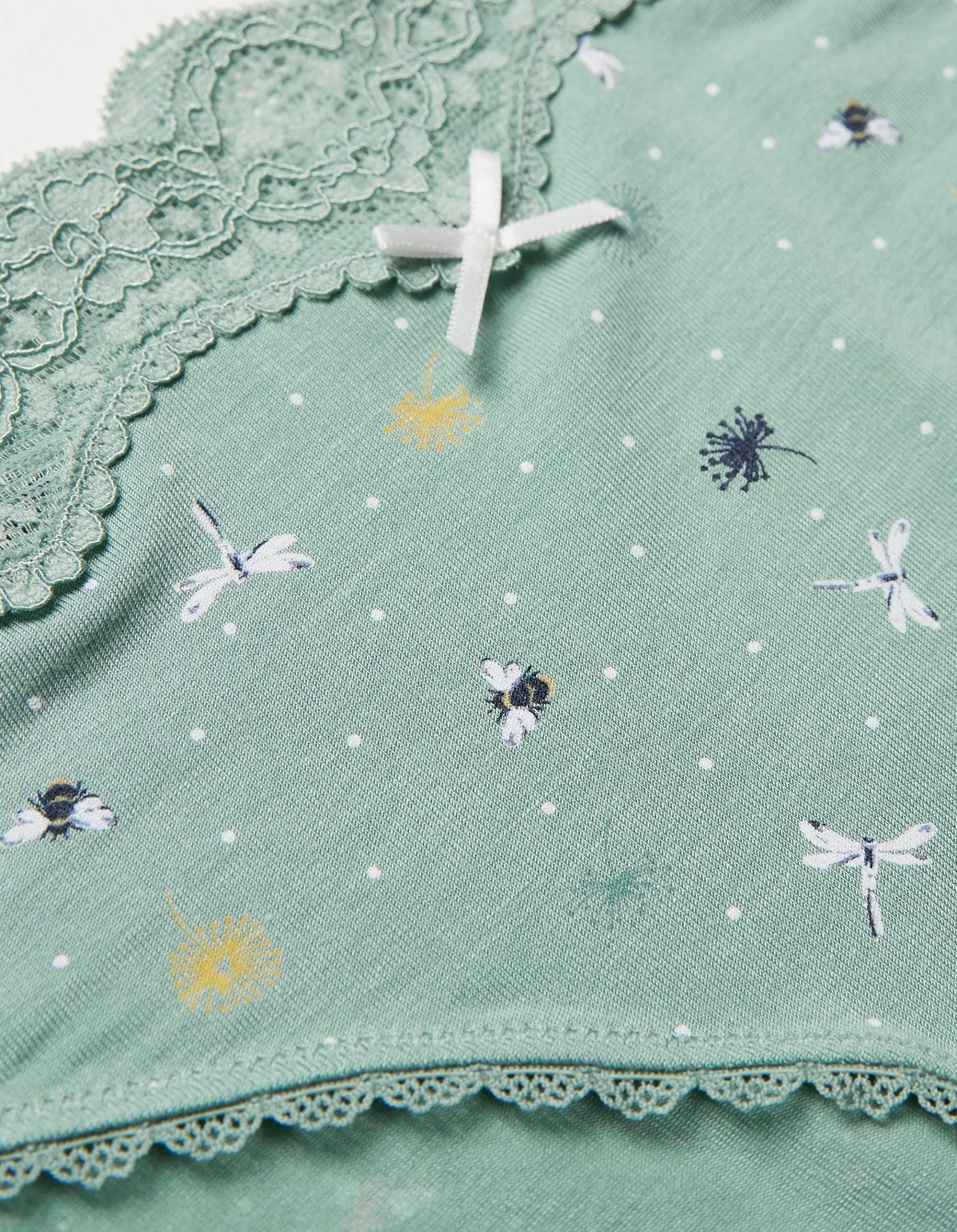 Cheap FatFace Ditsy Bee Mini Knickers Green Haze