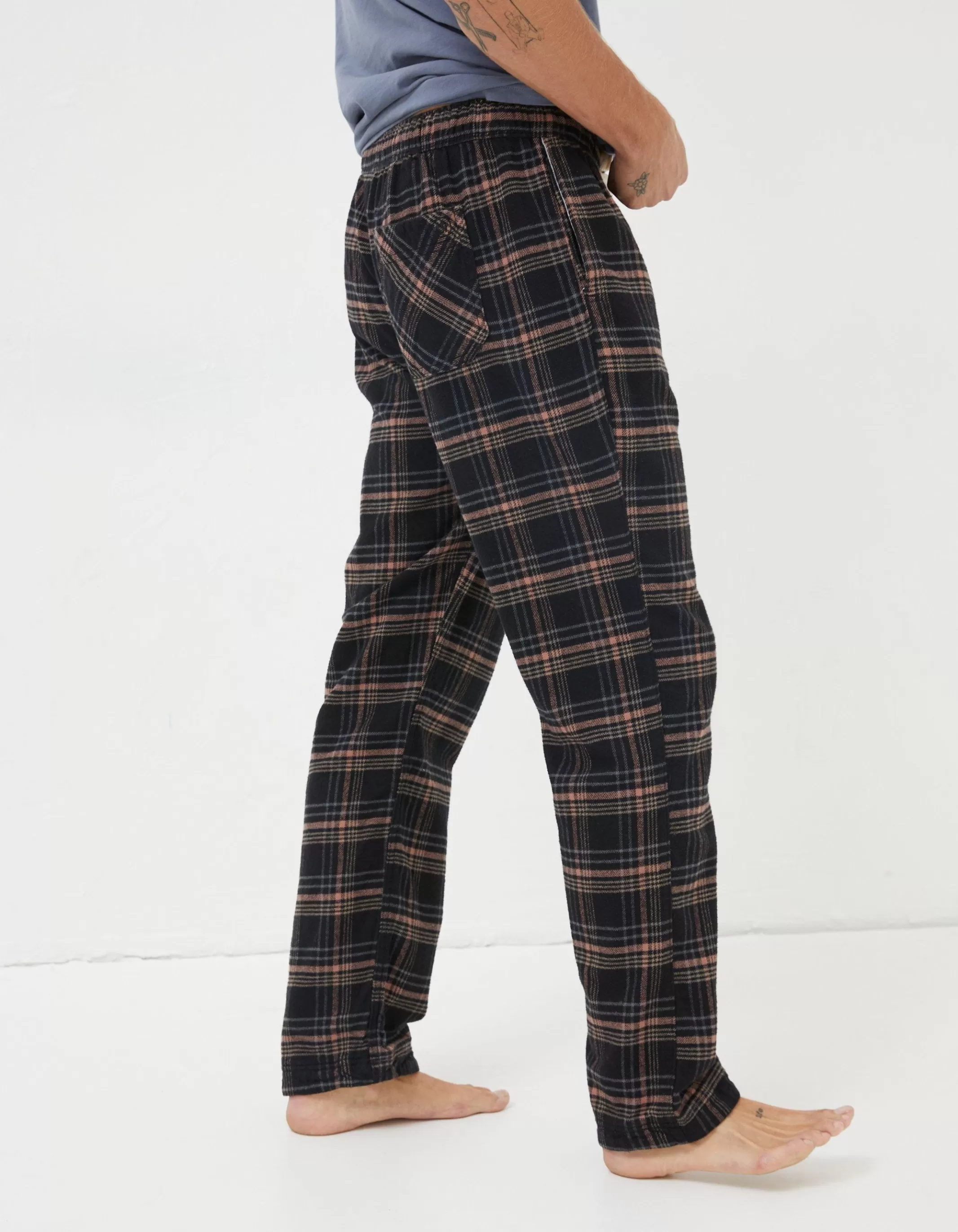 Shop FatFace Dundee Check Pyjama Bottoms Black