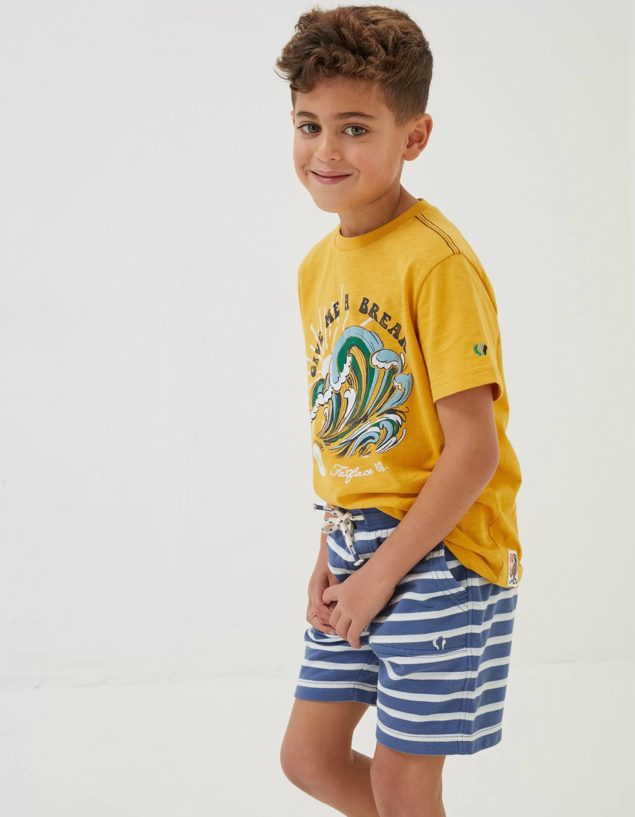 Outlet FatFace Eddie Stripe Sweat Shorts Blue