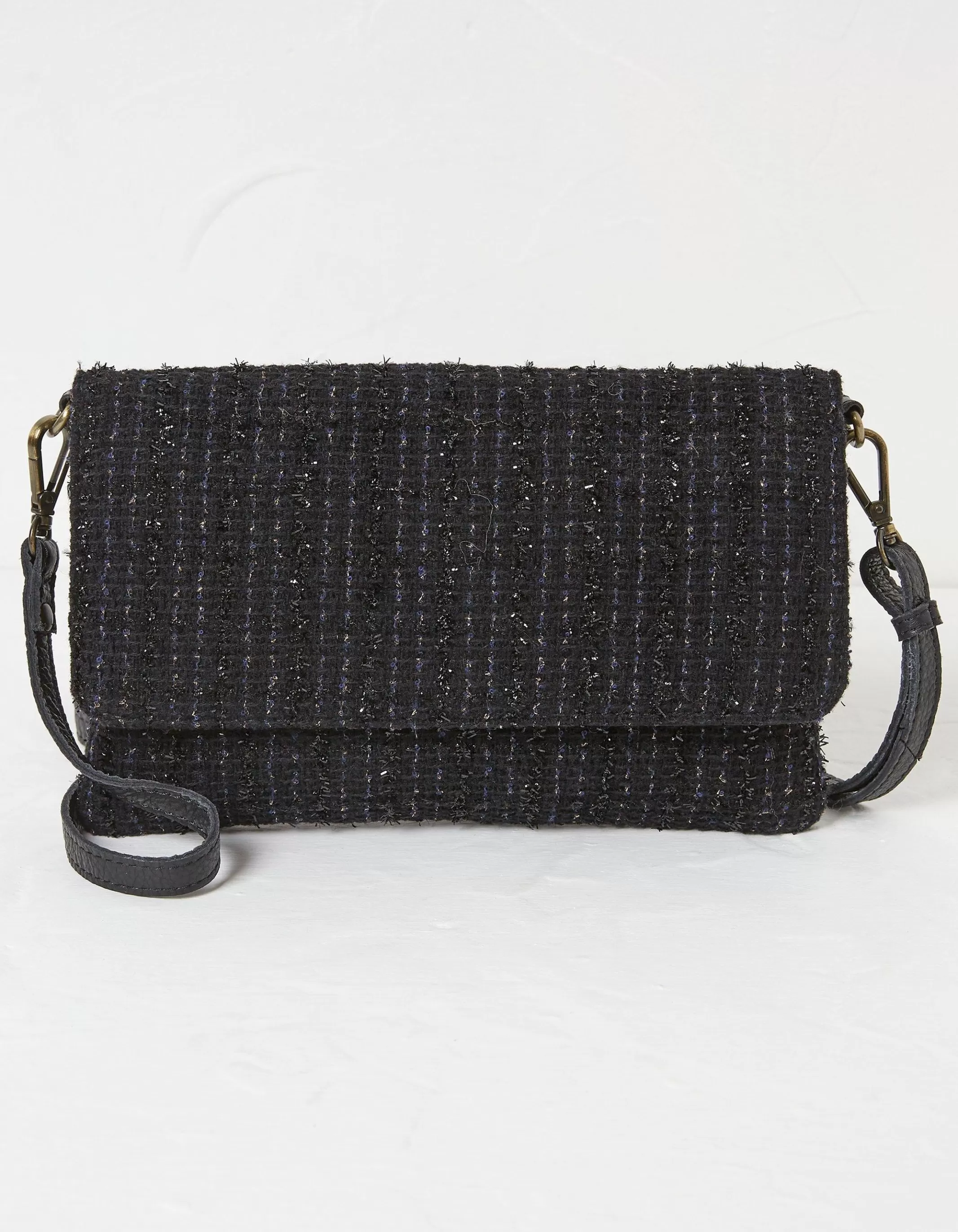 Cheap FatFace Elena Boucle Crossbody Bag Black