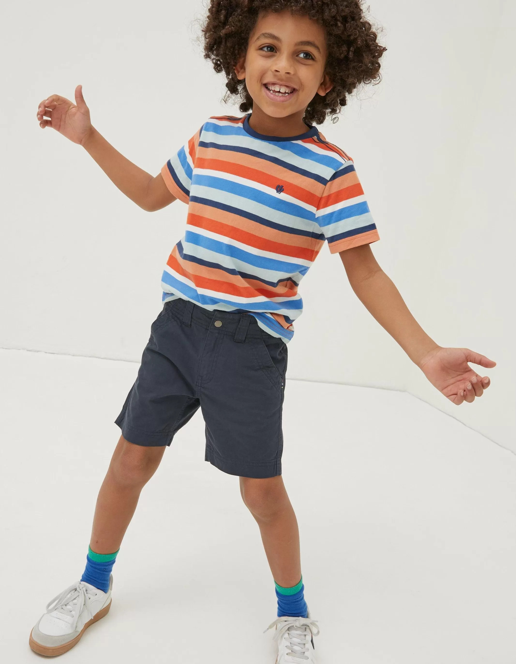 Hot FatFace Elias Flat Front Shorts Navy