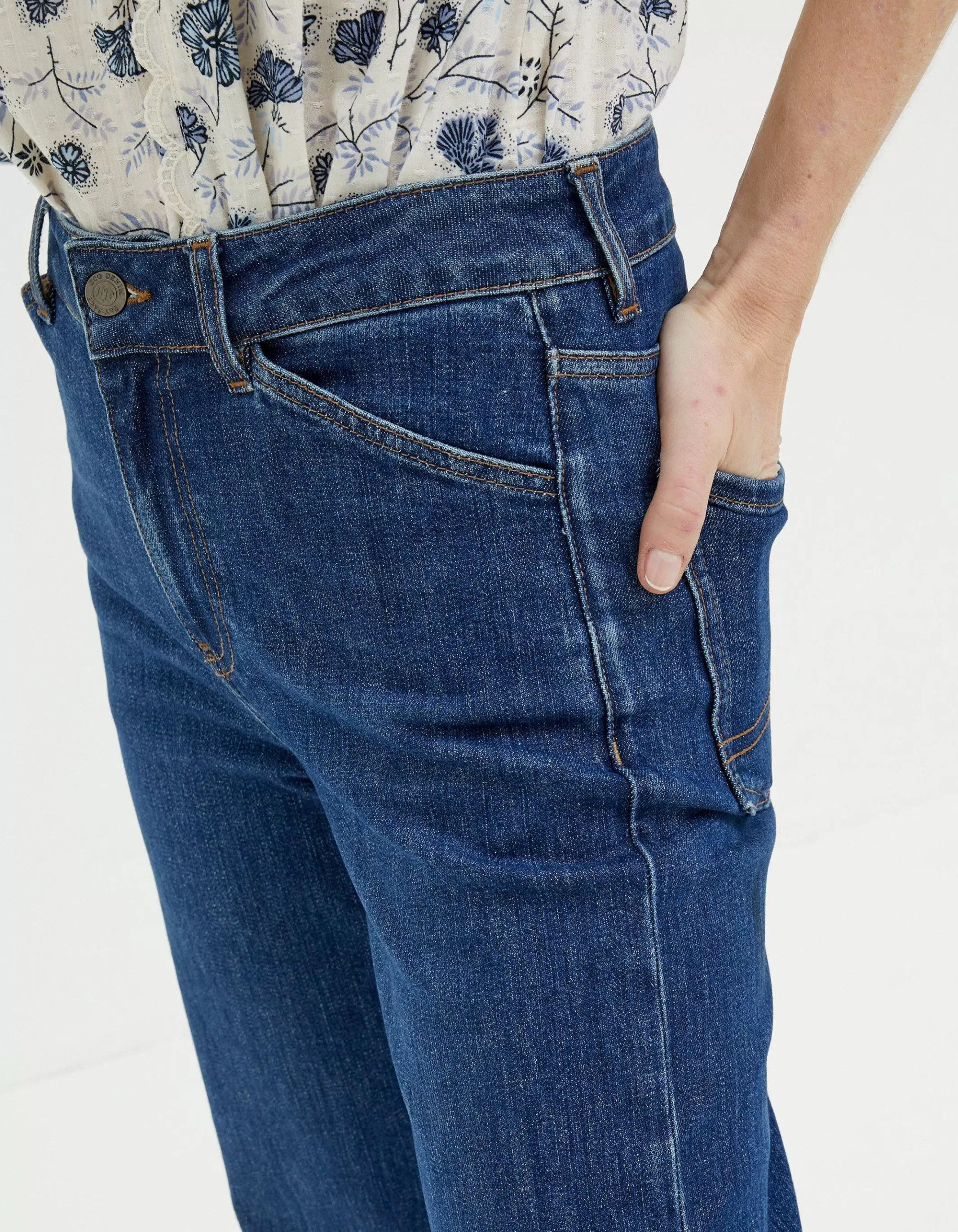 Sale FatFace Elise Wide Leg Jeans Indigo Blue