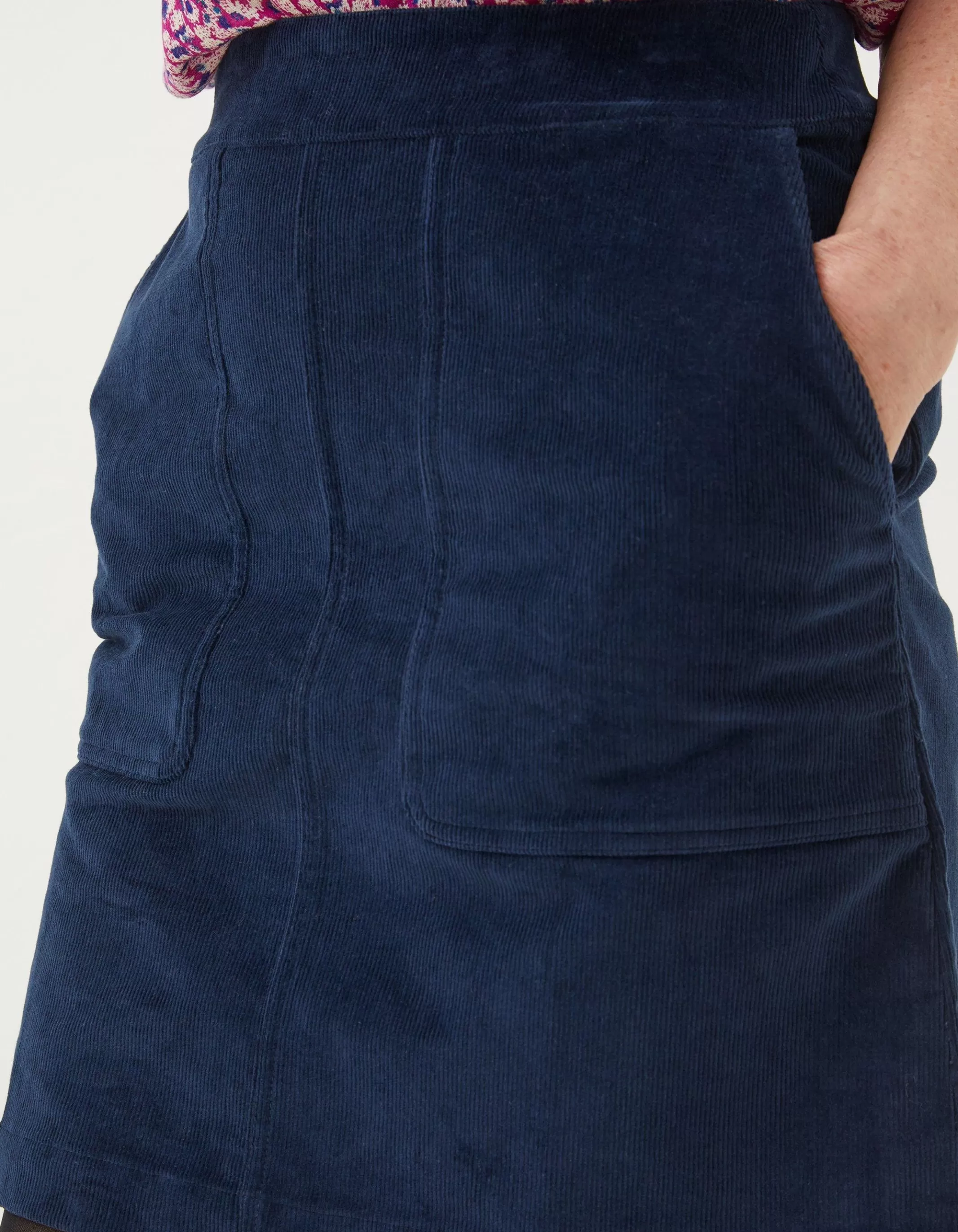 New FatFace Eliza Cord Skirt Navy