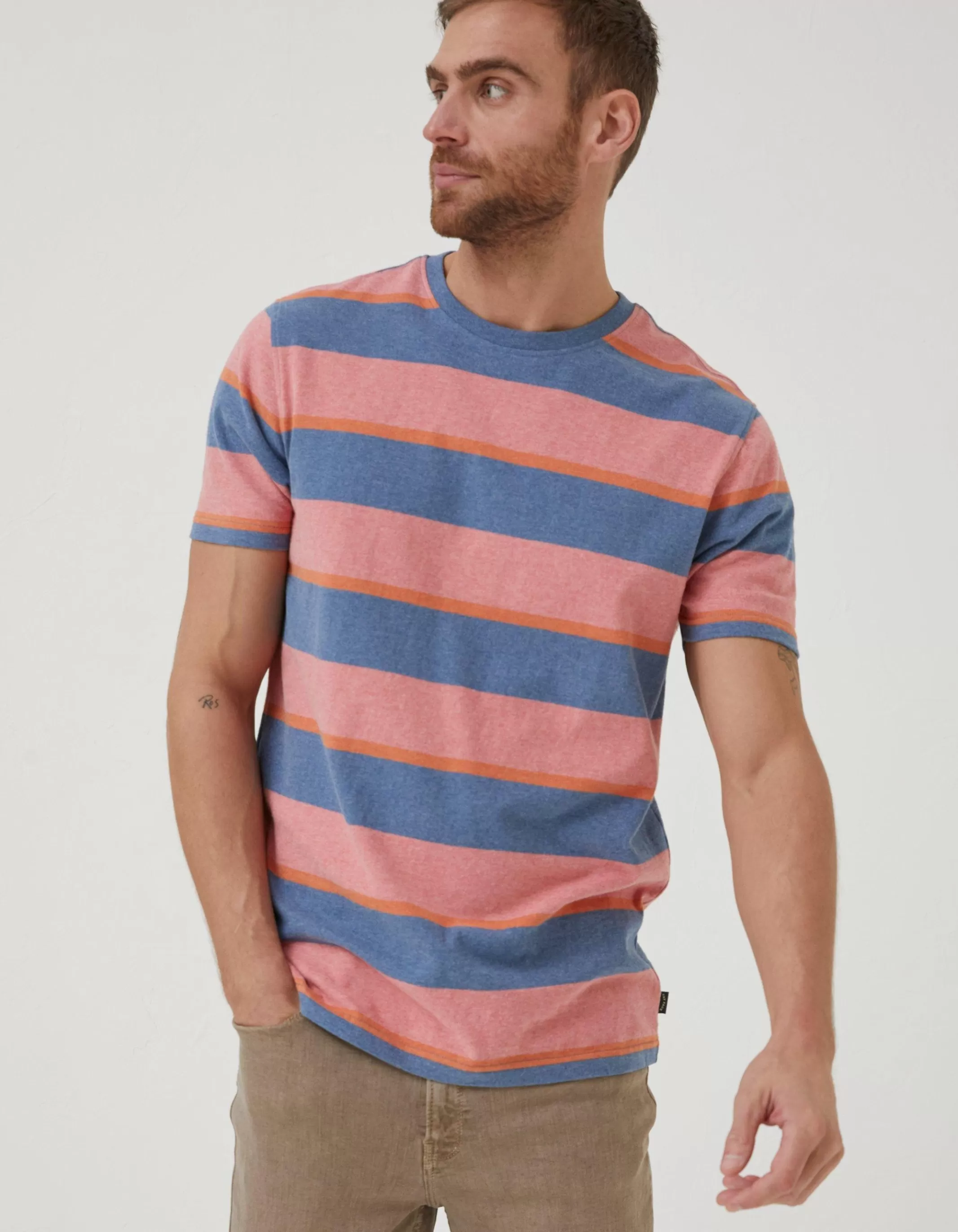 Store FatFace Ellbridge Stripe T-Shirt Orange