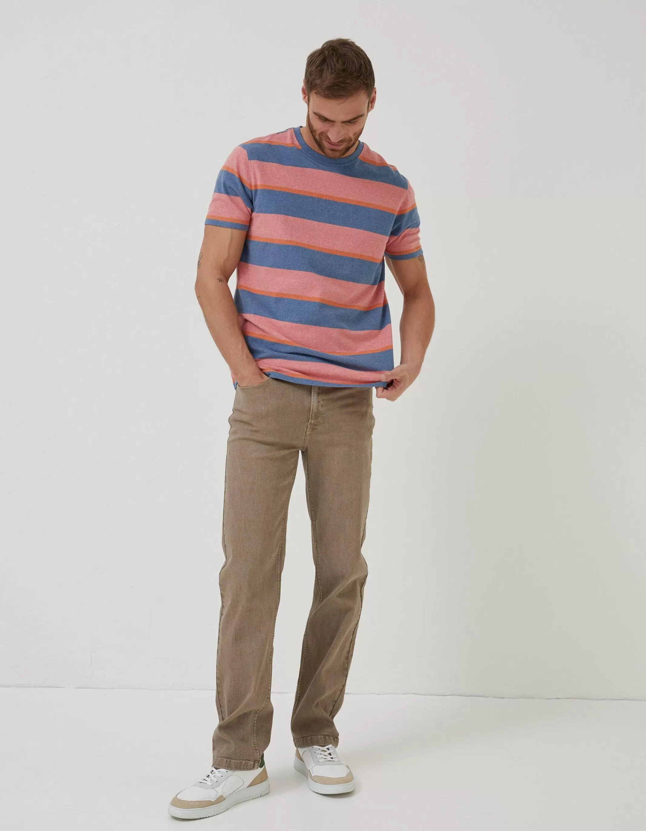 Store FatFace Ellbridge Stripe T-Shirt Orange