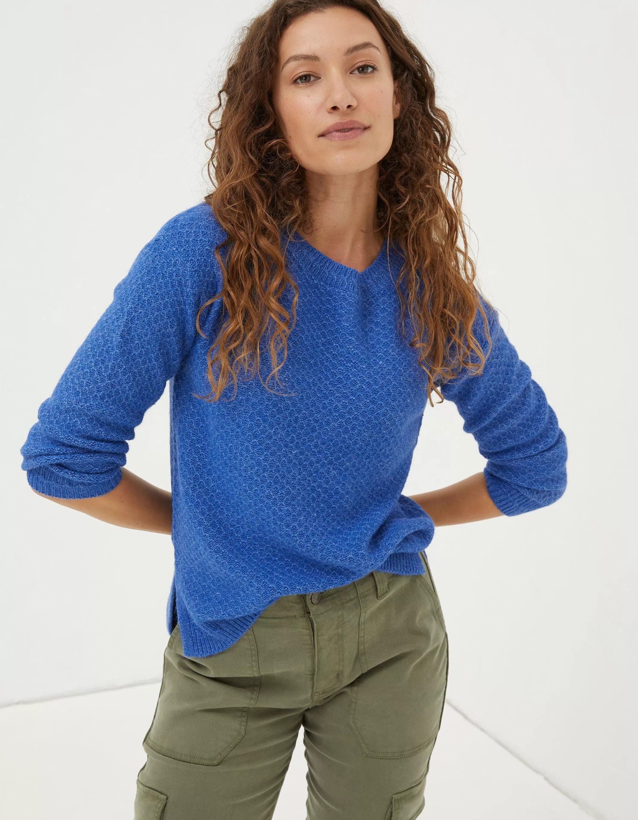 Online FatFace Ellie Crew Jumper Cobalt Blue