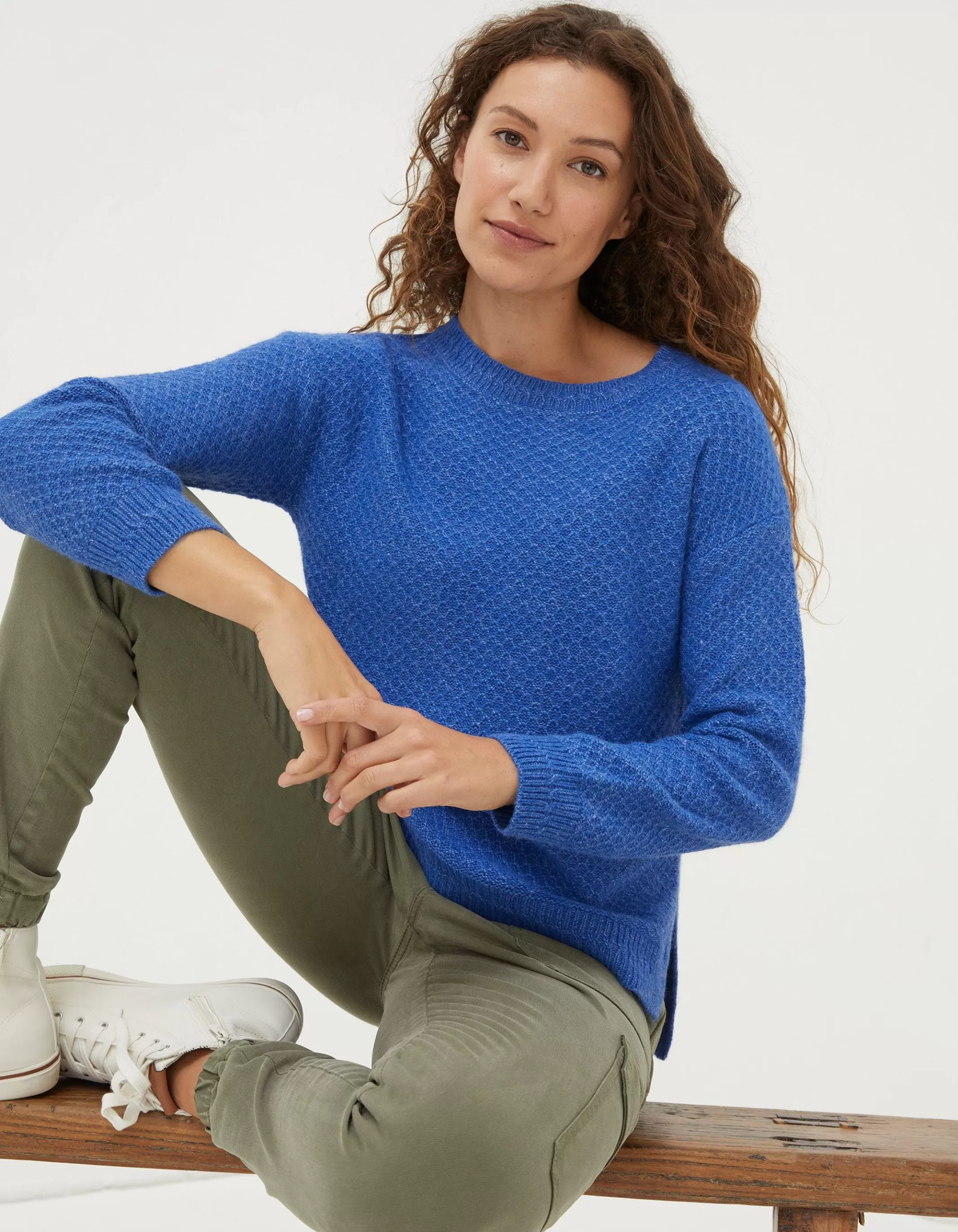Online FatFace Ellie Crew Jumper Cobalt Blue