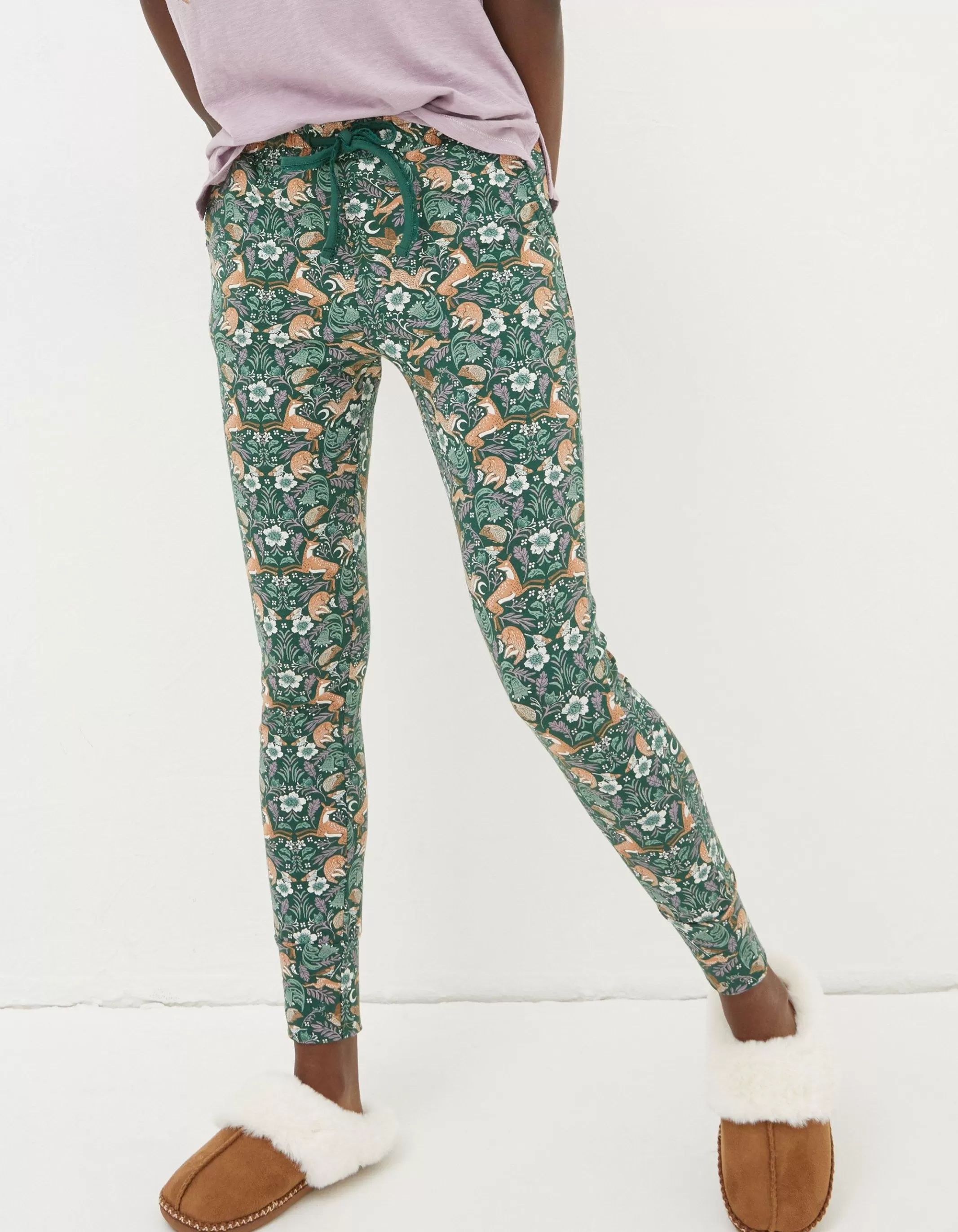 Fashion FatFace Ellie Lino Fox Legging Dark Teal