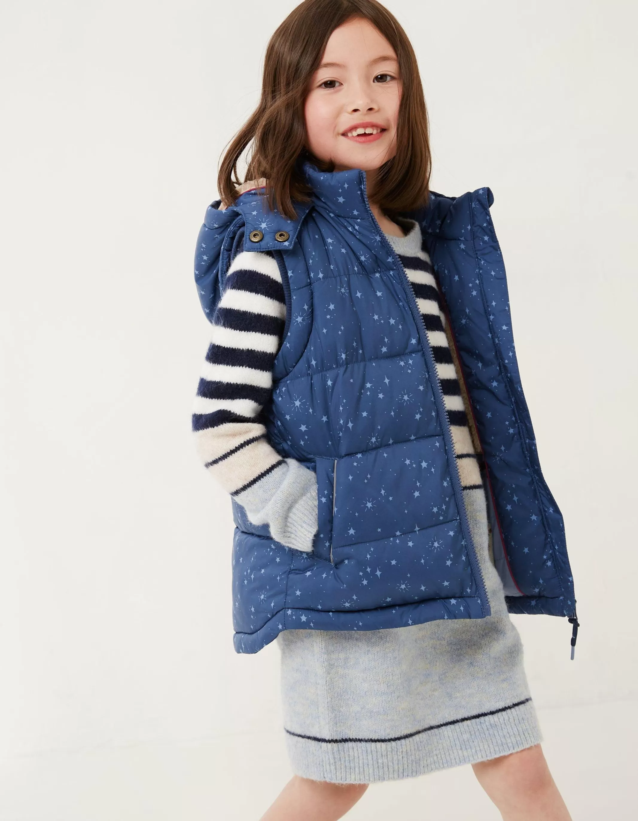 Outlet FatFace Ellie Printed Gilet Navy